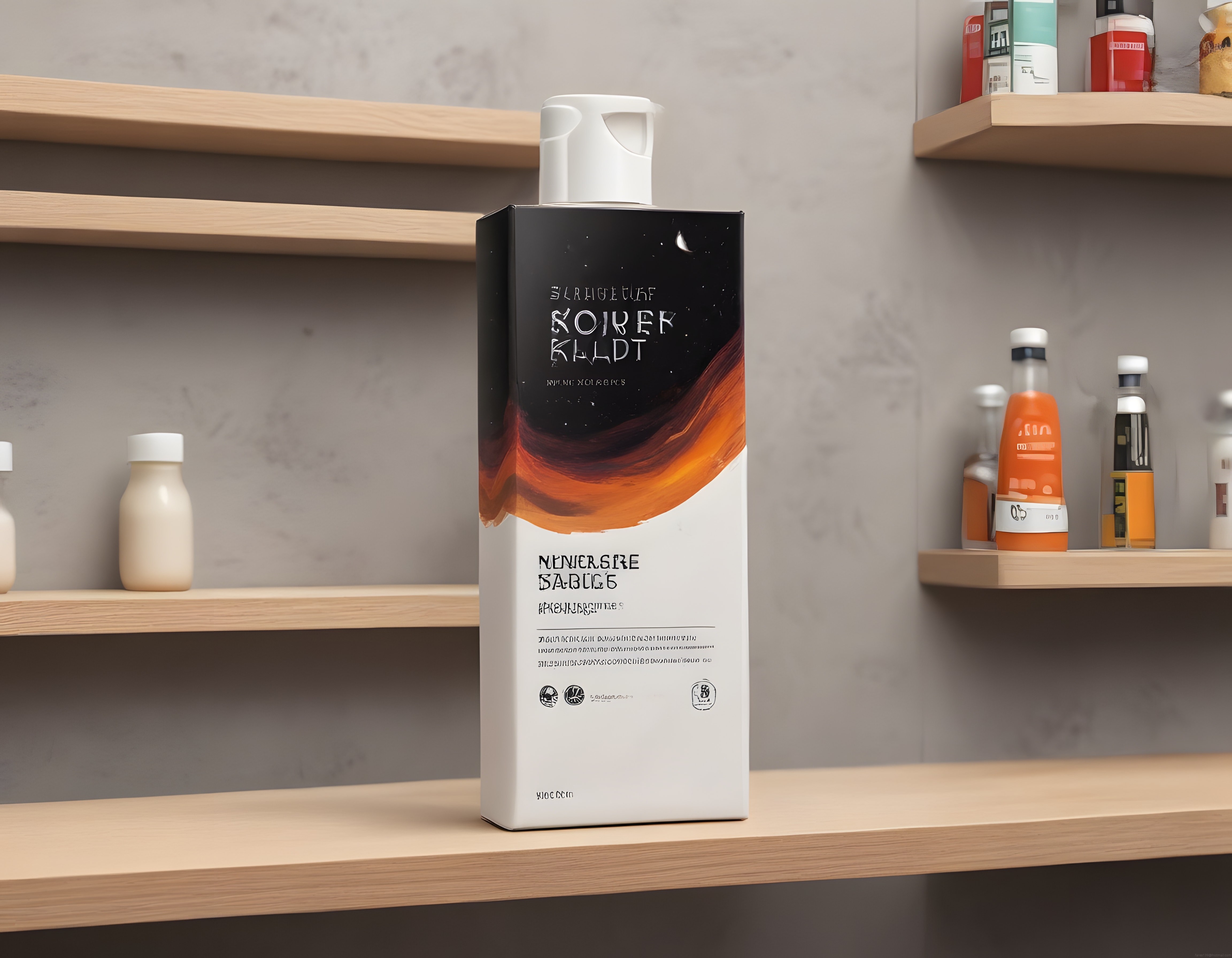 Modern Banyo Dekorasyonunda Şık Kişisel Bakım Ürünü ve Minimalist Raf