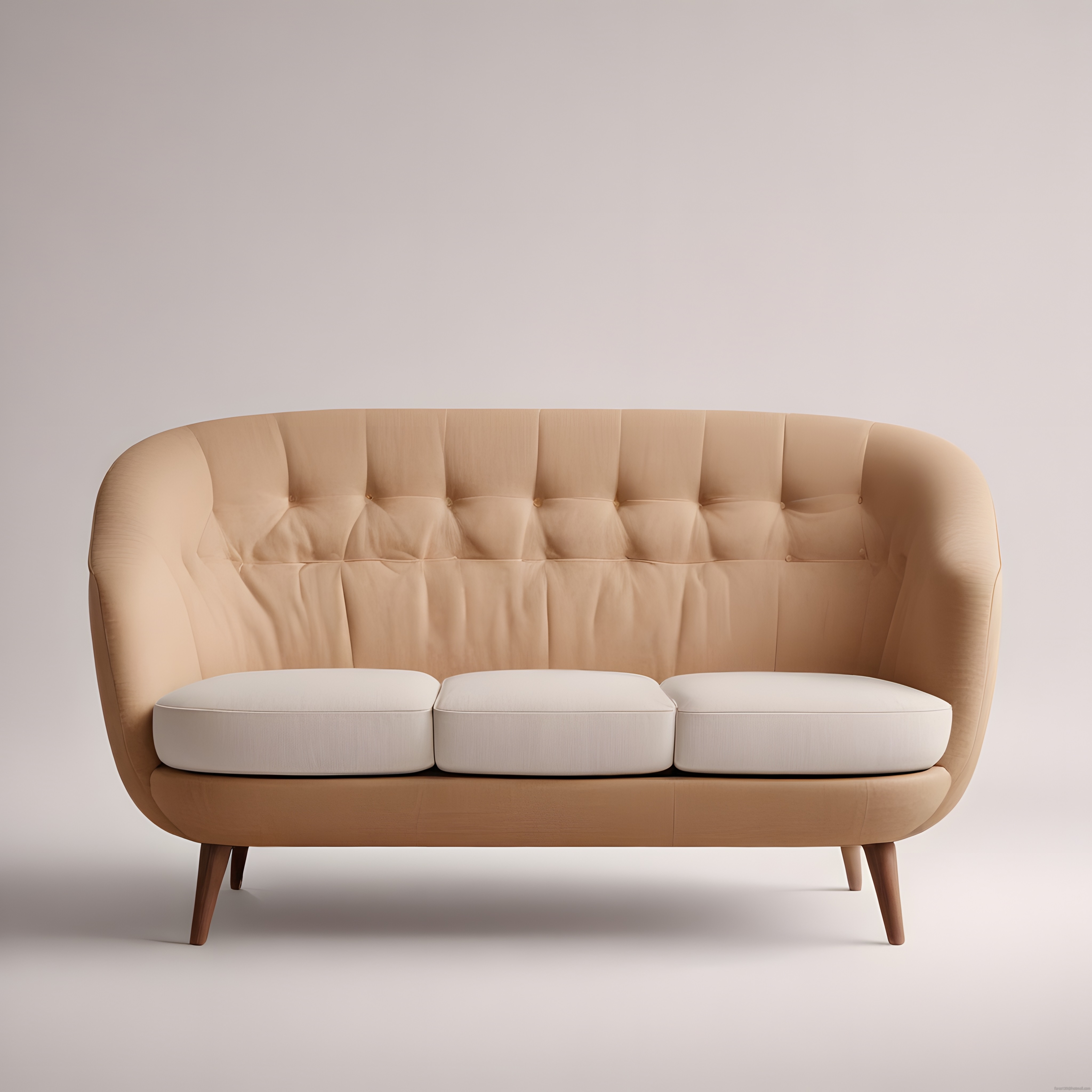 Modern Bej Koltuk ve Beyaz Minderler ile Minimalist Salon Dekorasyonu
