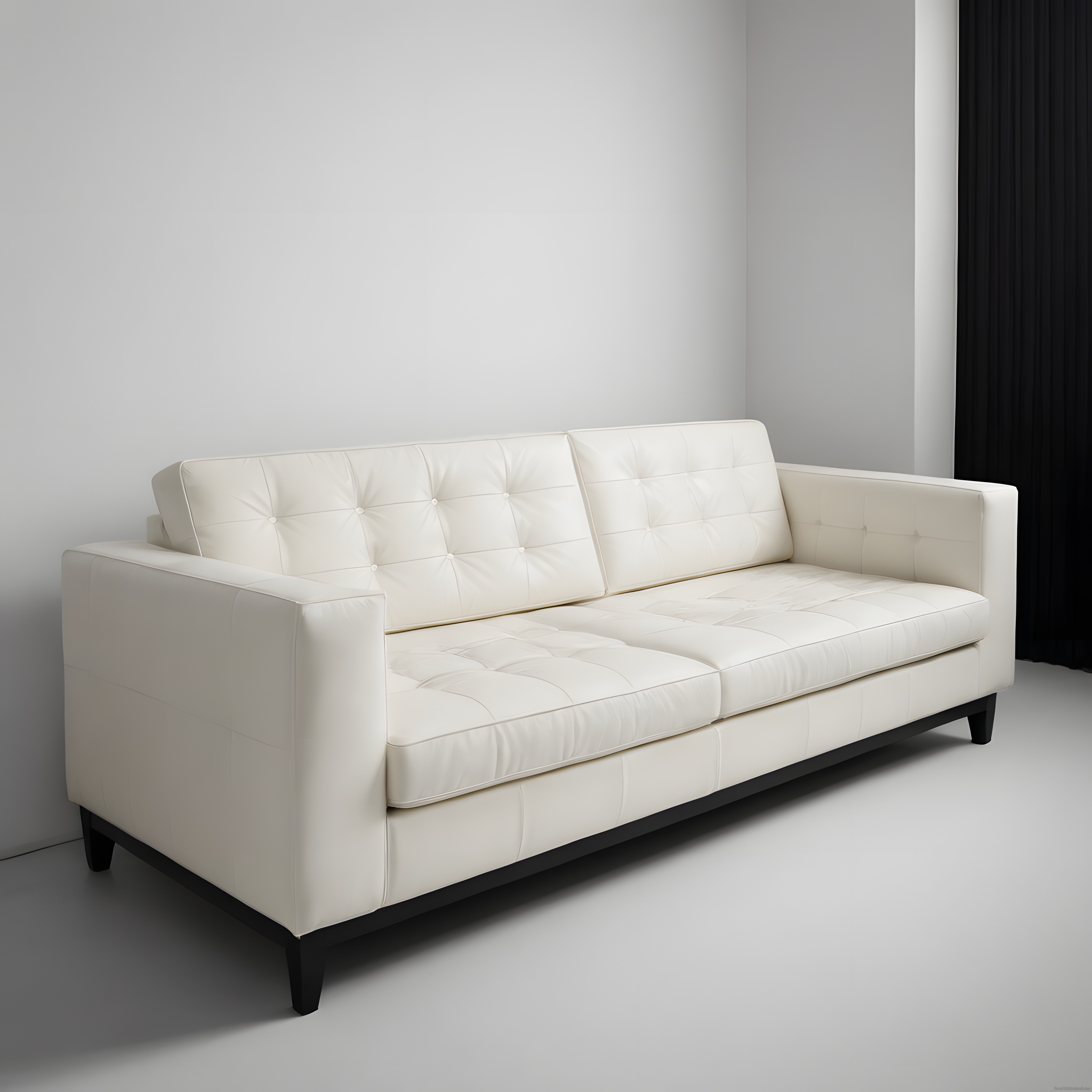 Modern Beyaz Deri Kanepe ile Minimalist Salon Dekorasyonu İlhamı