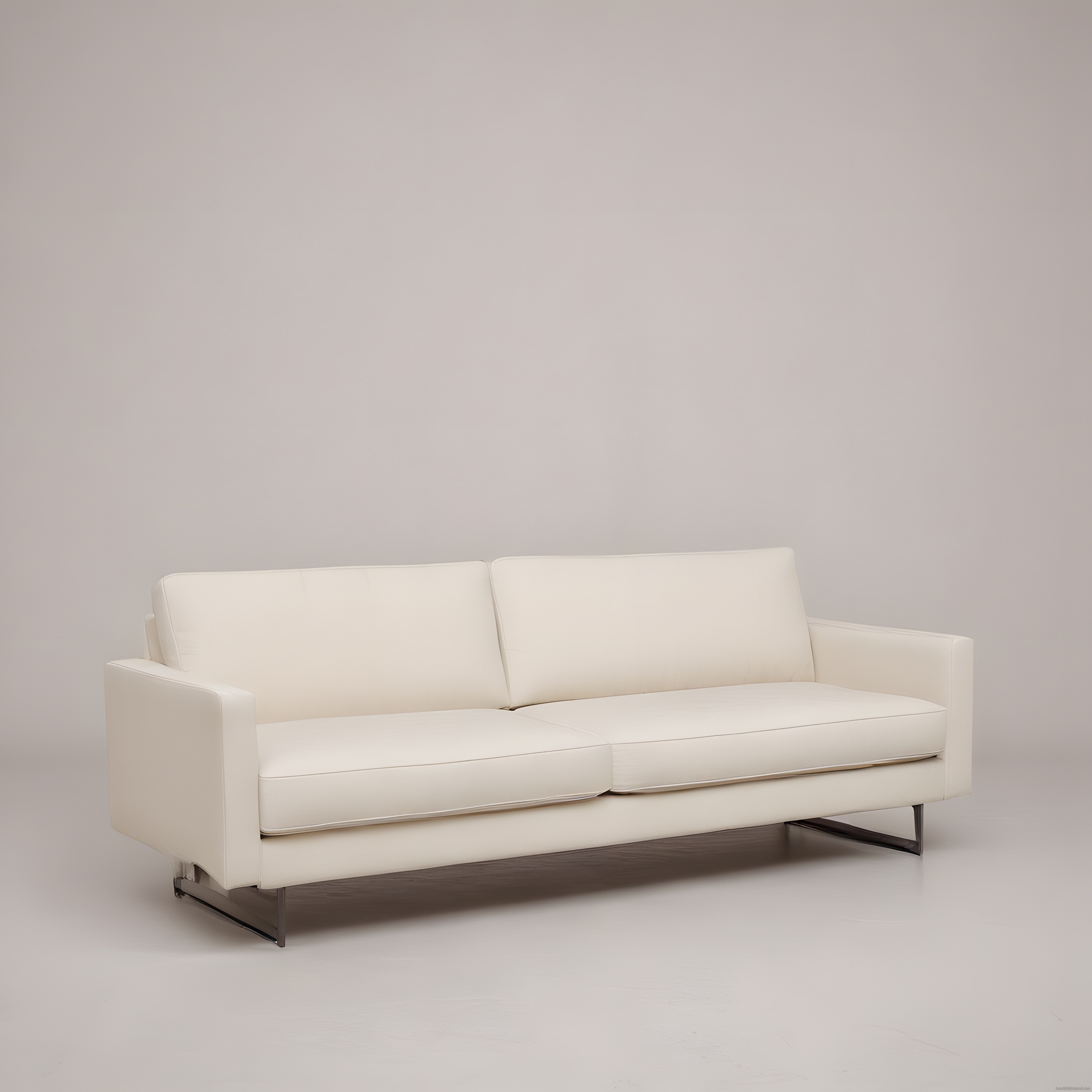 Modern Beyaz Deri Kanepe: Minimalist Tasarım ve Şık Metal Ayaklar