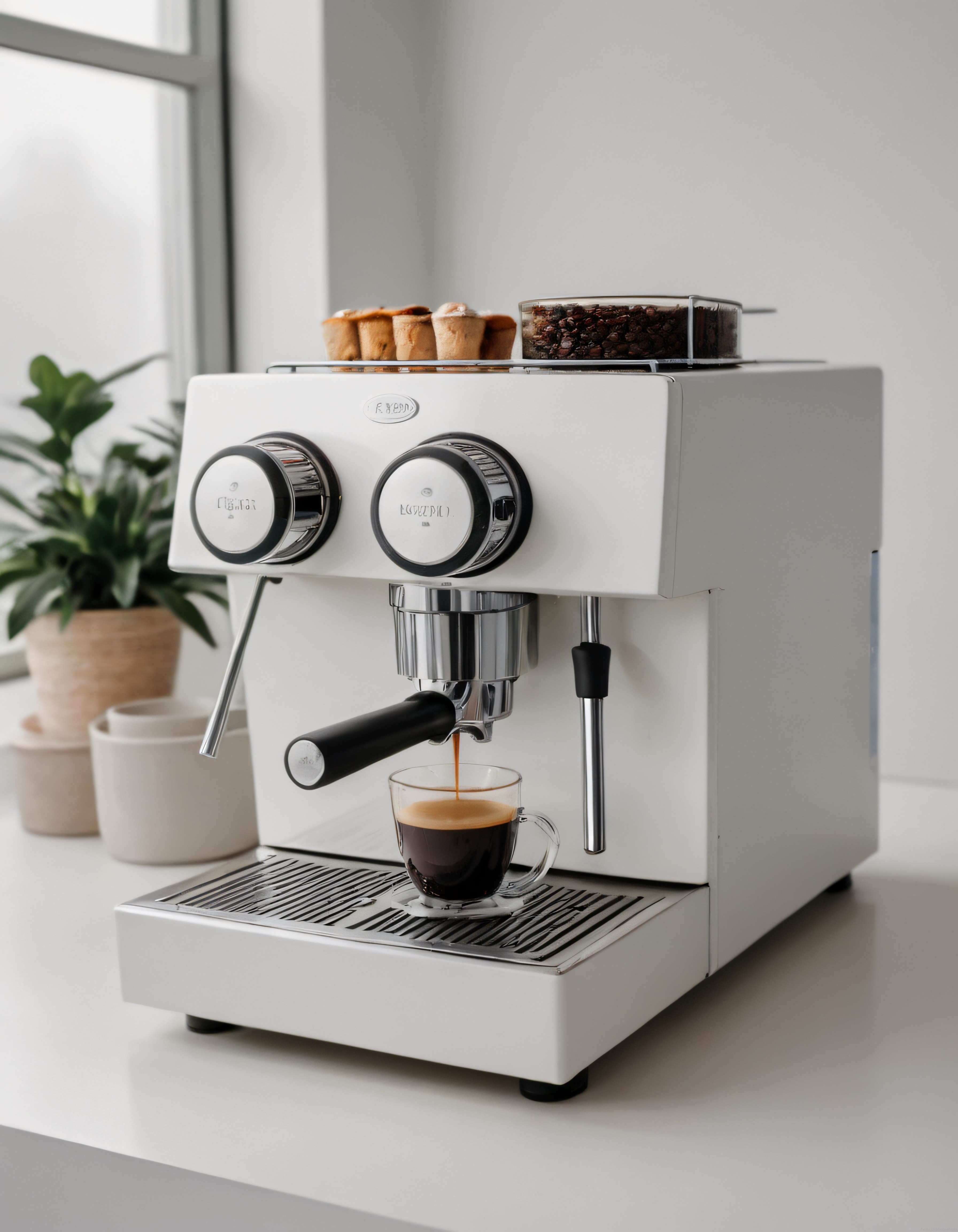 Modern Beyaz Espresso Makinesiyle Evde Barista Deneyimi Yaşayın