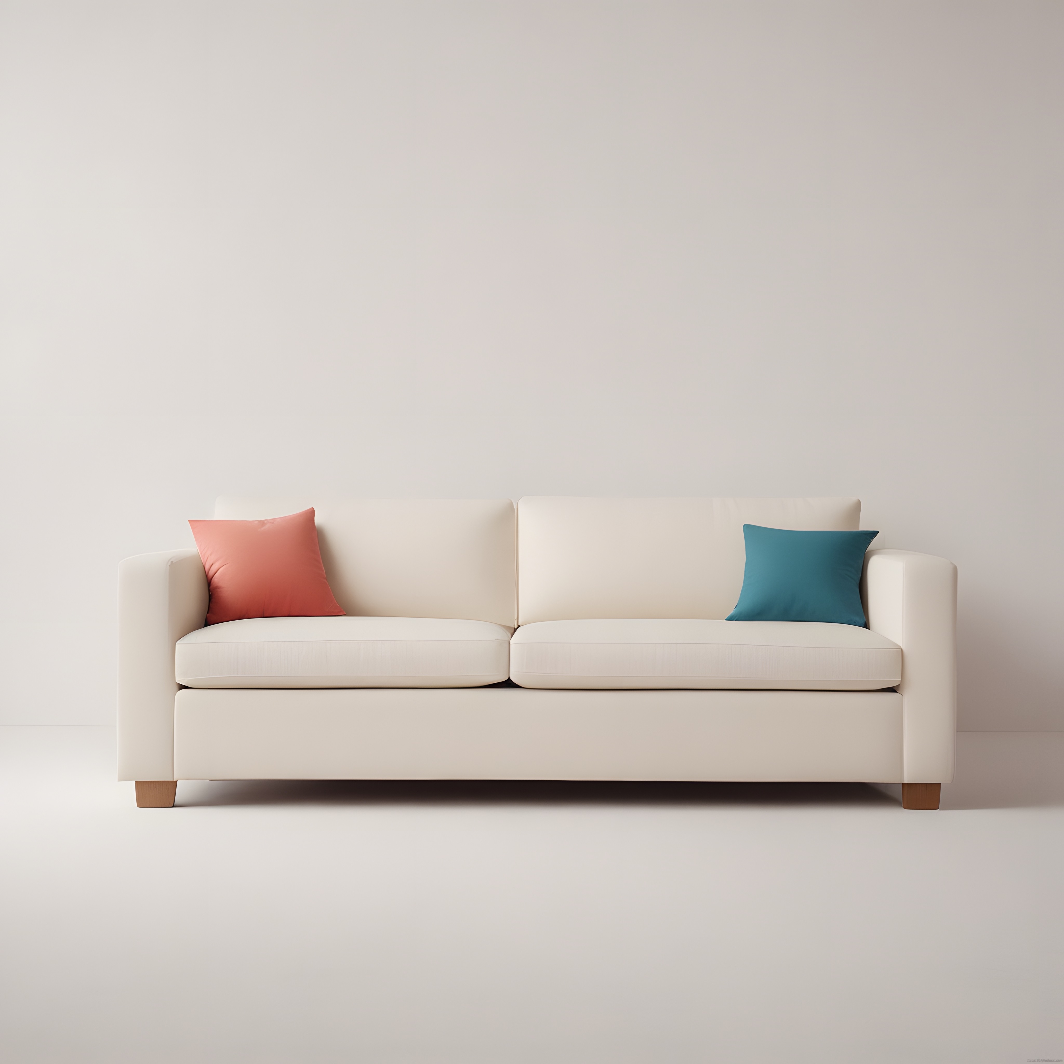 Modern Beyaz Kanepe ve Renkli Yastıklar: Minimalist Salon Dekorasyonu