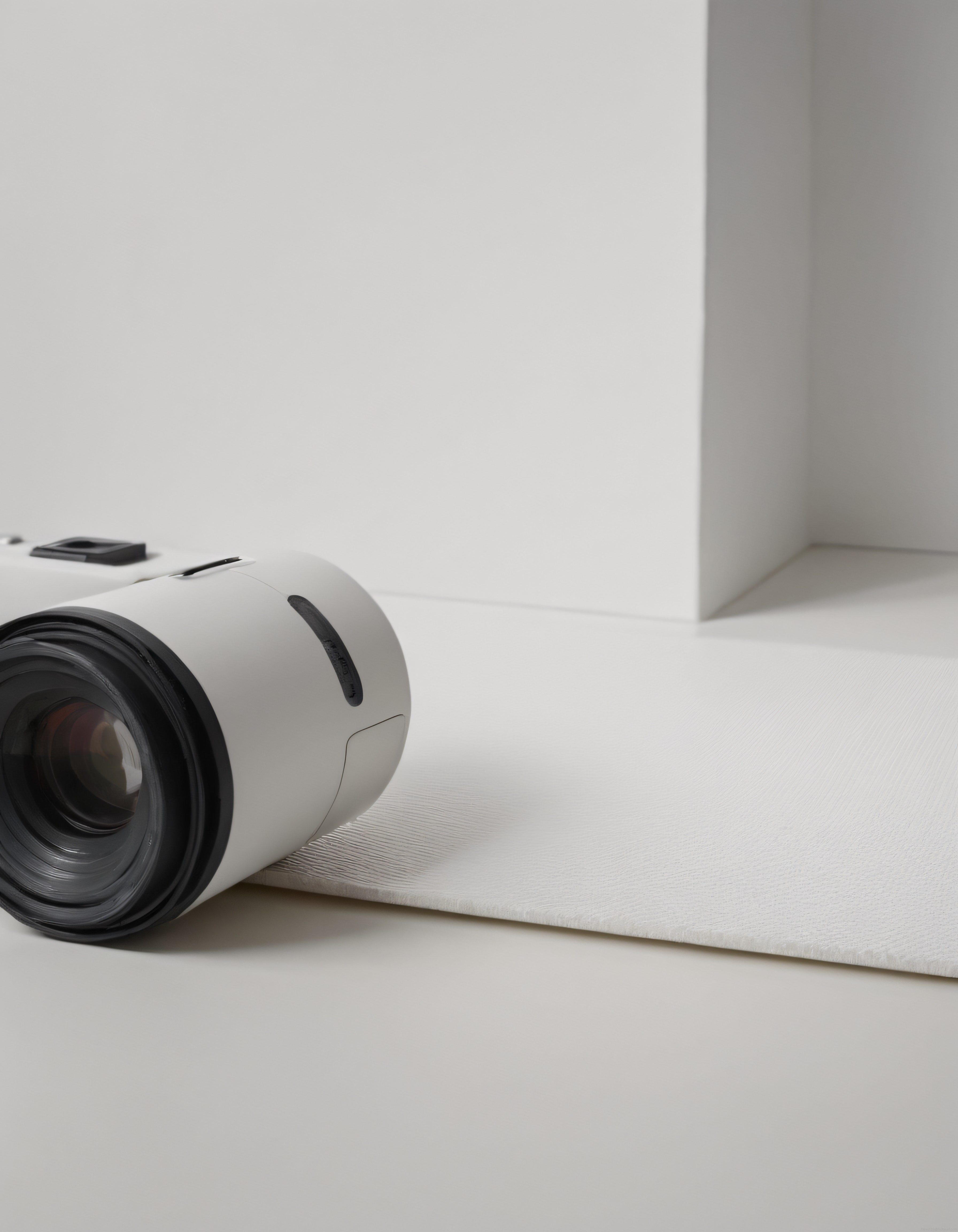 Modern beyaz projektörün sade stüdyo ortamında çekilmiş ürün fotoğrafı örneği