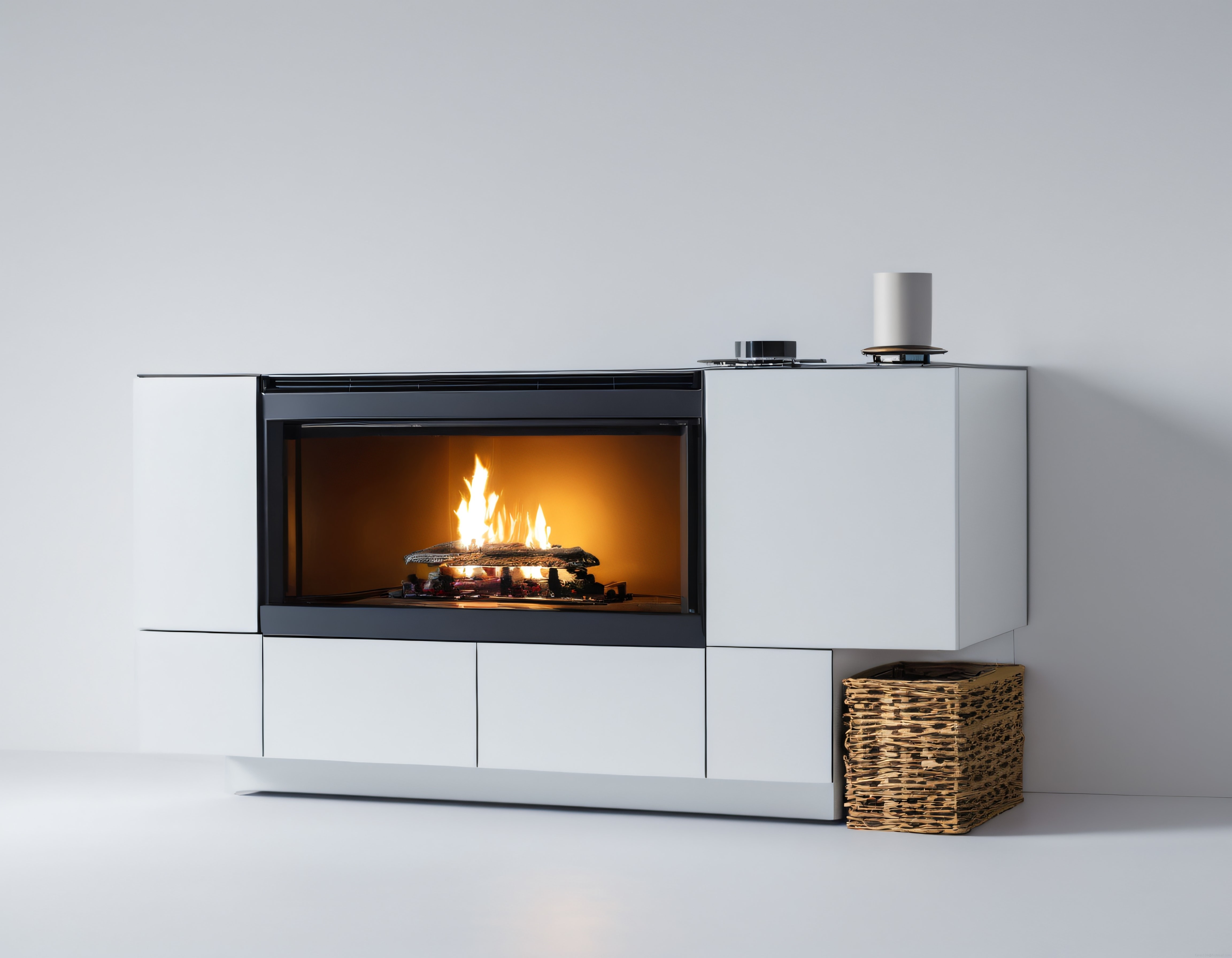 Modern Beyaz Şömine ve Şık Dekor: Sıcak ve Minimalist Bir İç Mekan Atmosferi