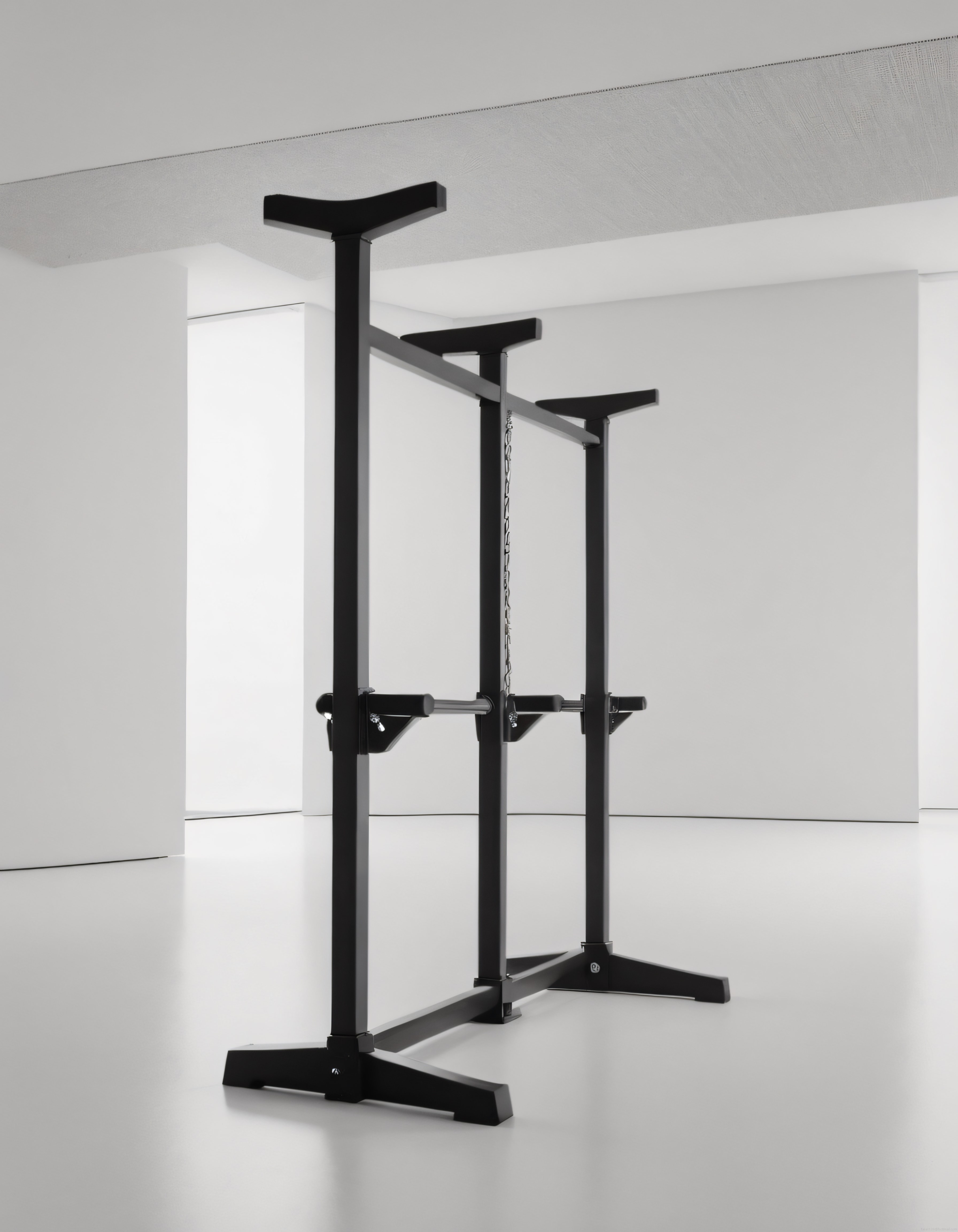 Modern Beyaz Stüdyoda Fonksiyonel Fitness İstasyonu ve Güç Antrenman Ekipmanı
