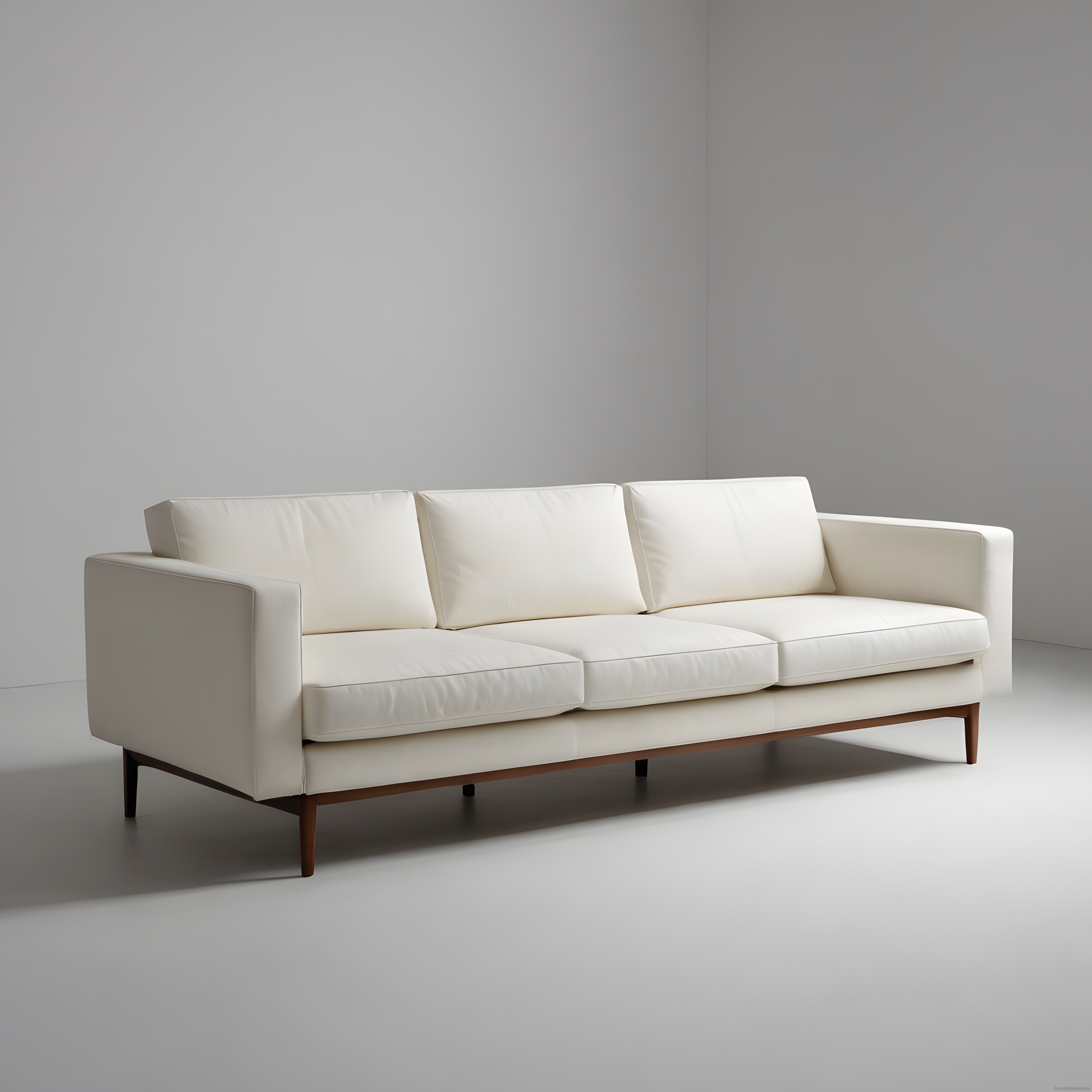 Modern Beyaz Üçlü Kanepe ile Ferah ve Minimalist Salon Atmosferi