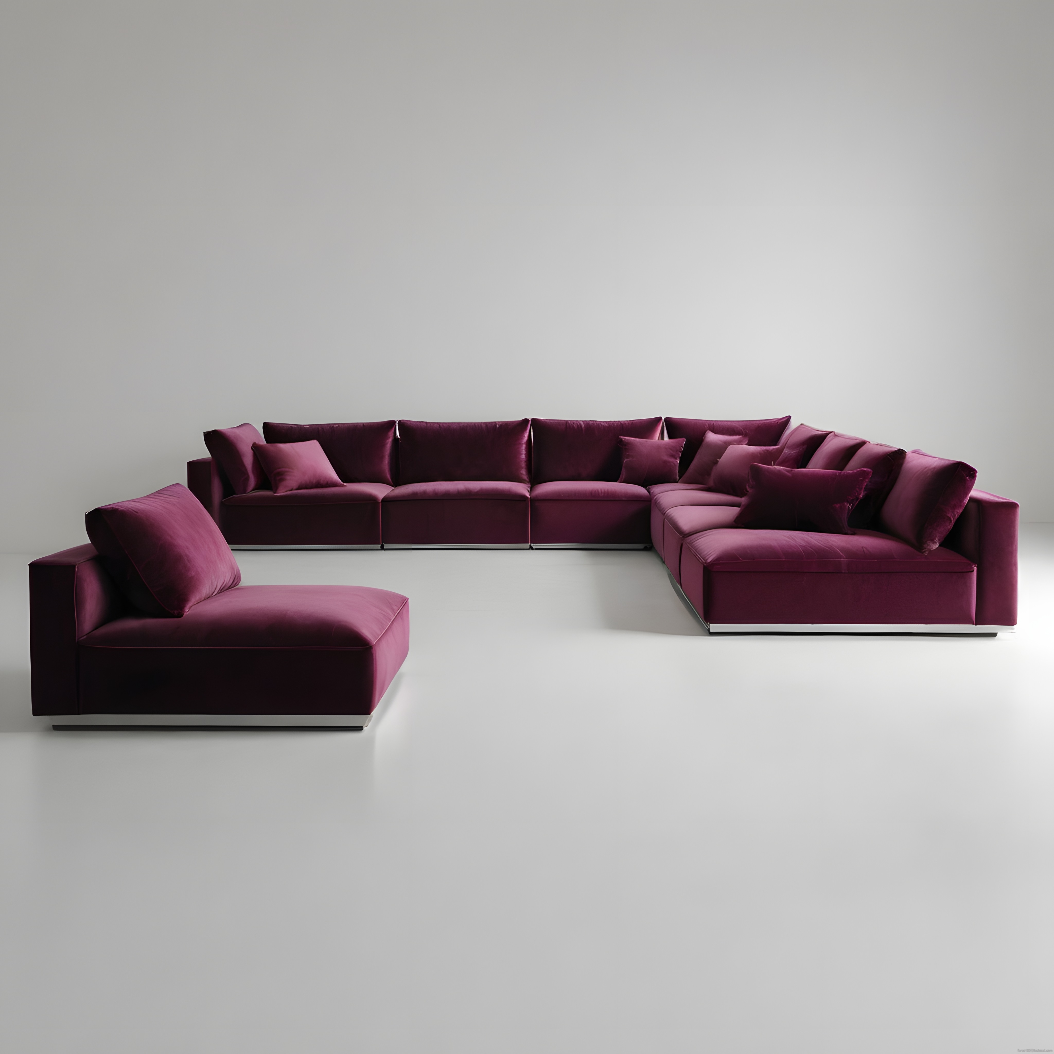 Modern Bordo Modüler Köşe Koltuk Takımı ile Şık Salon Dekorasyonu