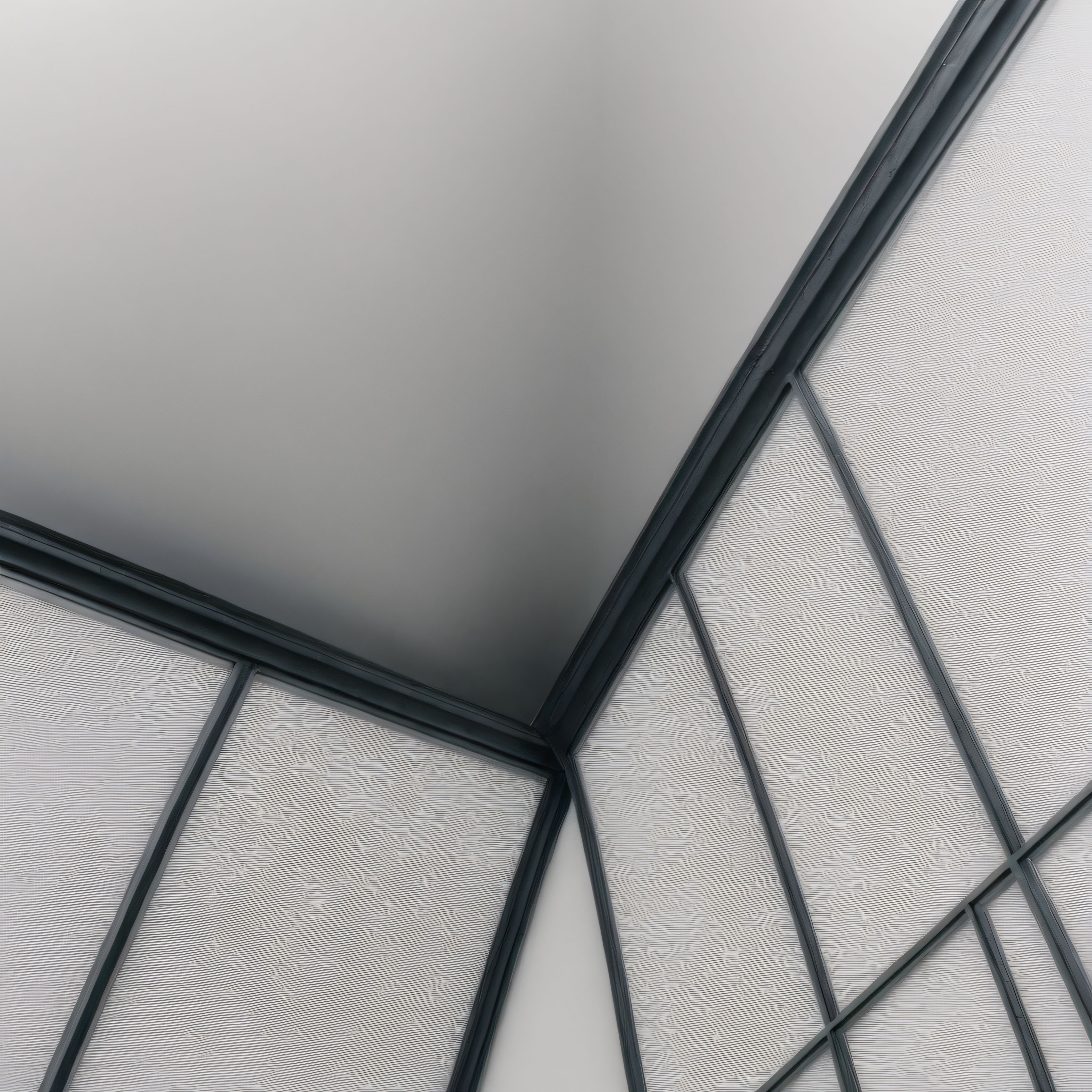 Modern Çatı Detayı: Geometrik Çizgiler ve Gri Gökyüzü Perspektifi