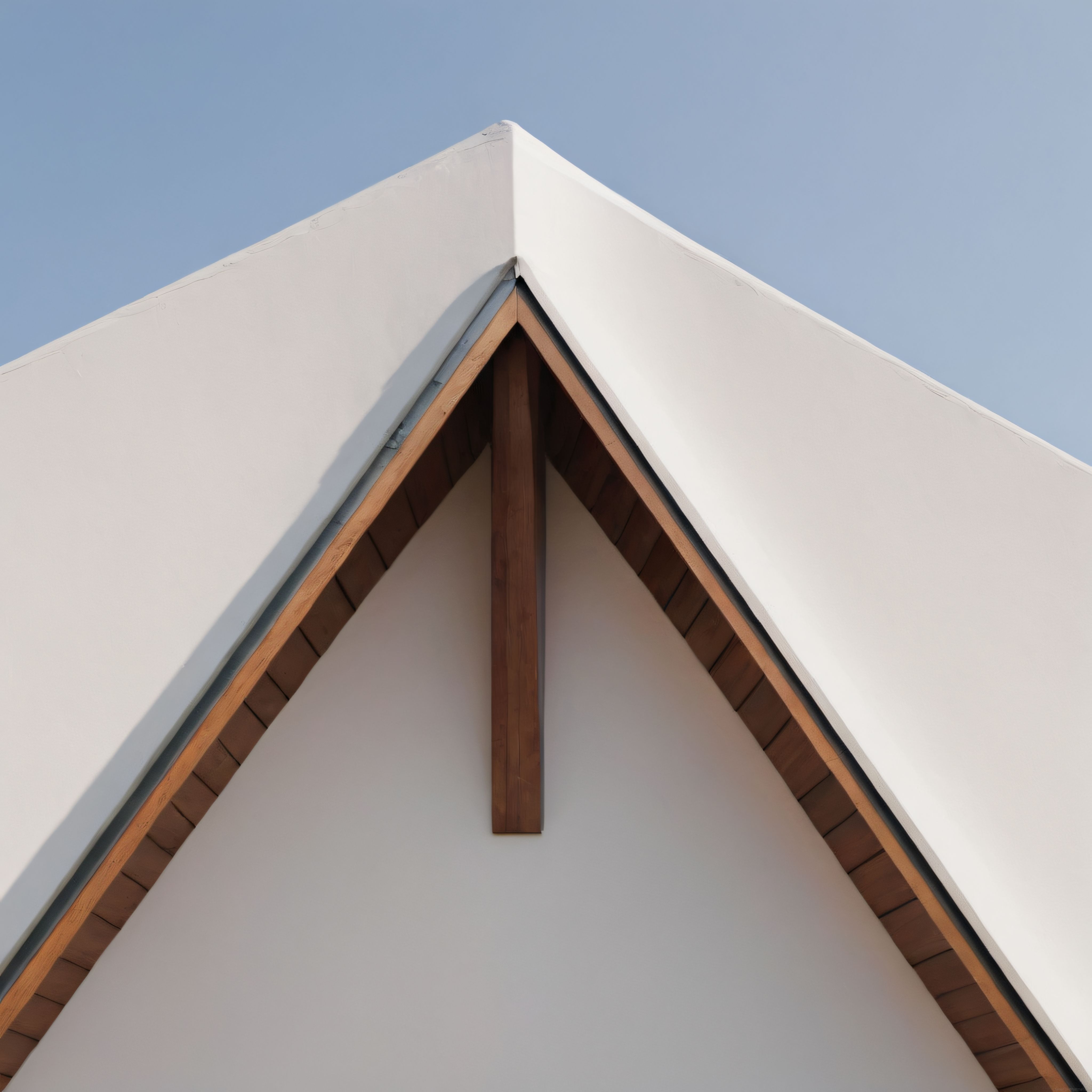modern çatı detayı ve ahşap süslemeleriyle minimalist beyaz mimari cephe