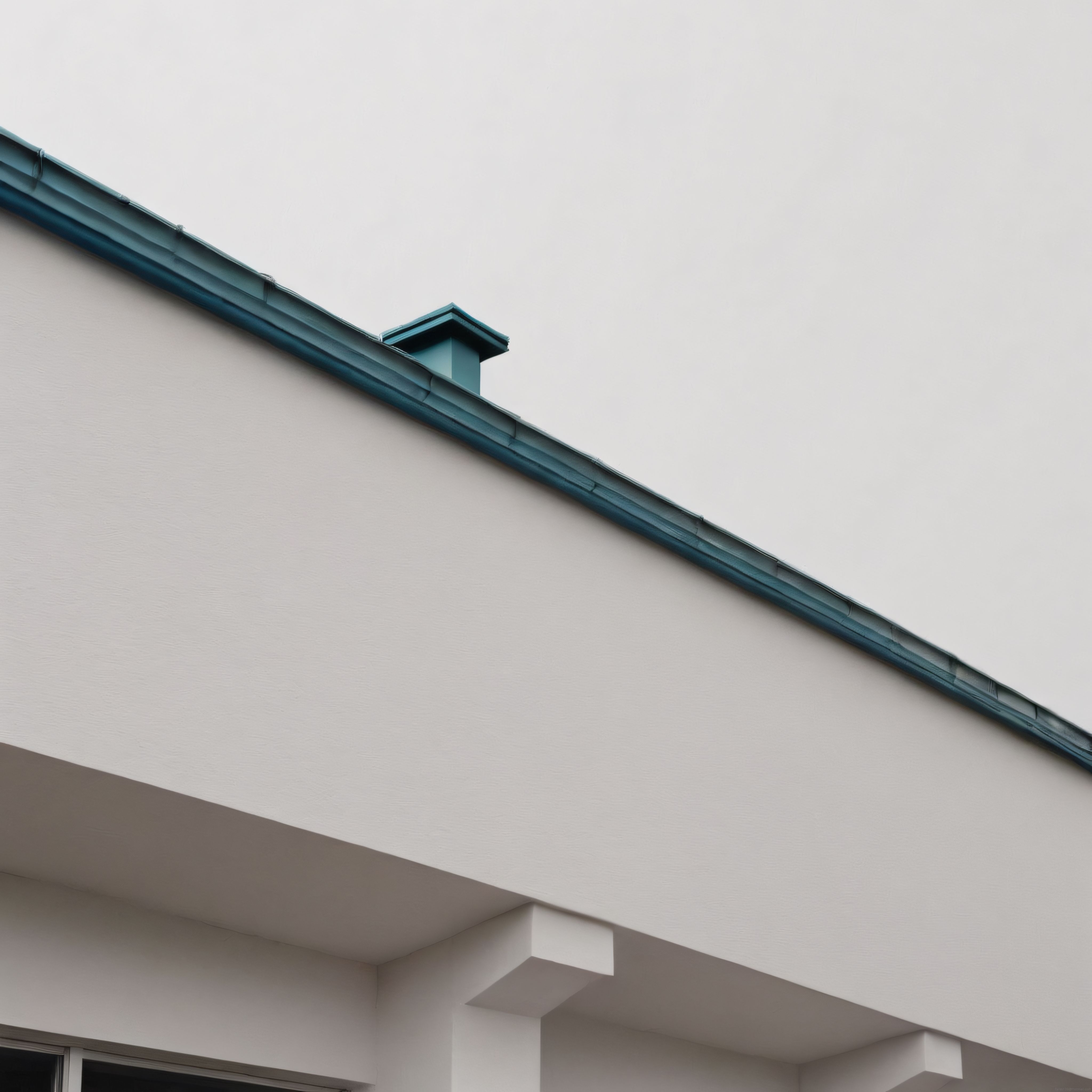 Modern Çatı Tasarımı: Minimalist Beyaz Cephe ve Gri Gökyüzü Eşliği