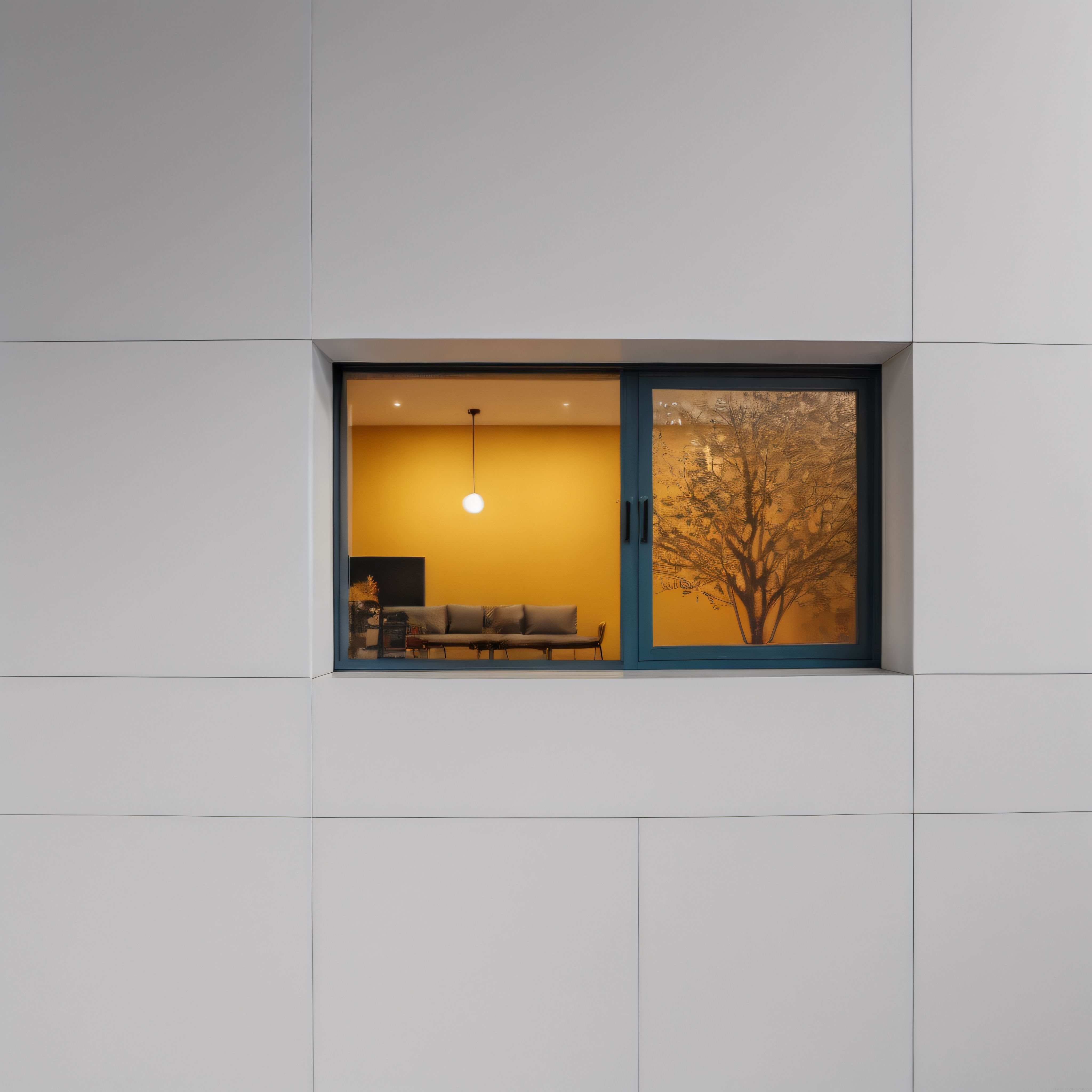 Modern Cephe ve Sıcak İç Mekan: Minimalist Mimari Pencere Detayı