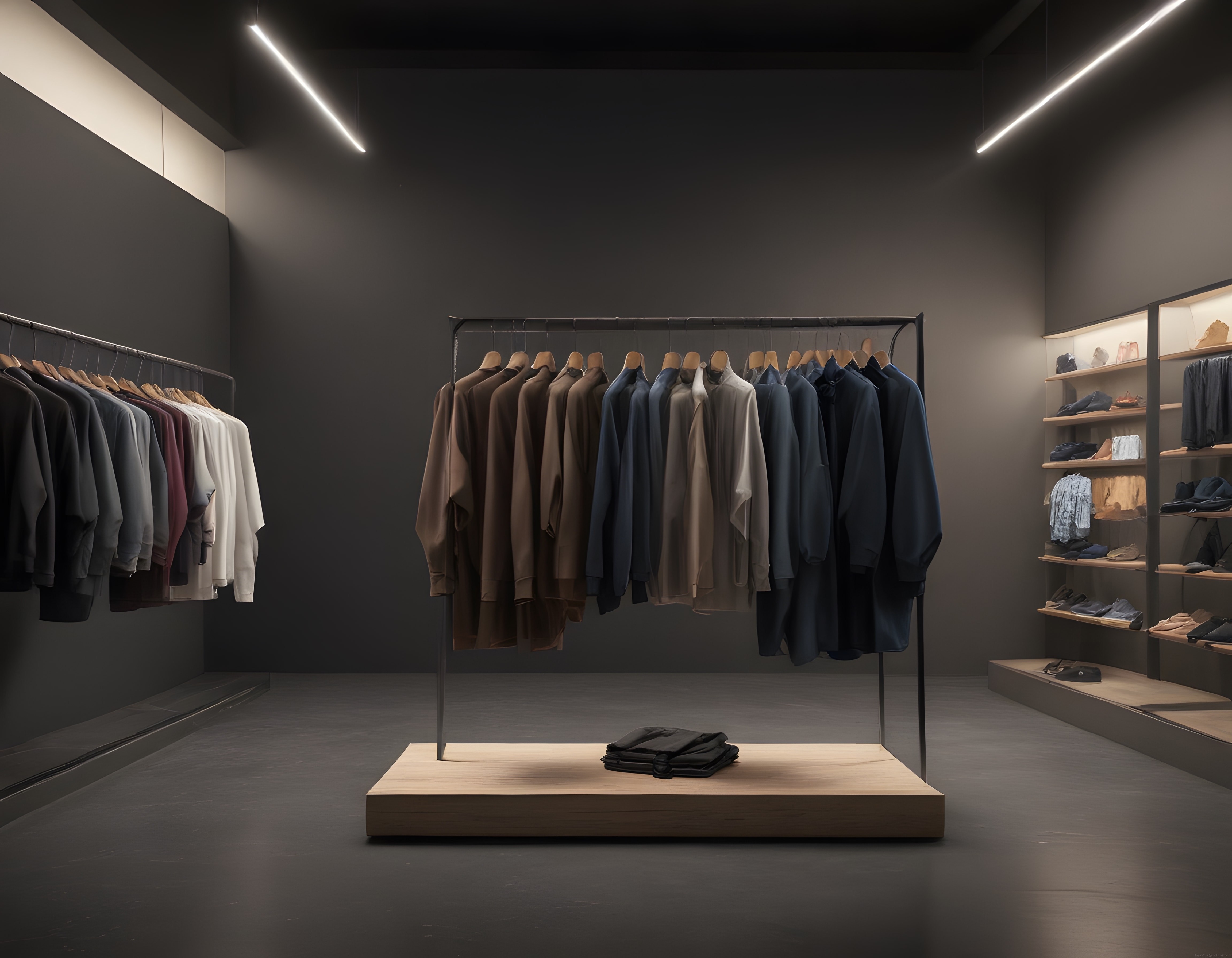Modern Erkek Giyim Mağazası İç Mekanı ve Minimalist Mağaza Tasarımı