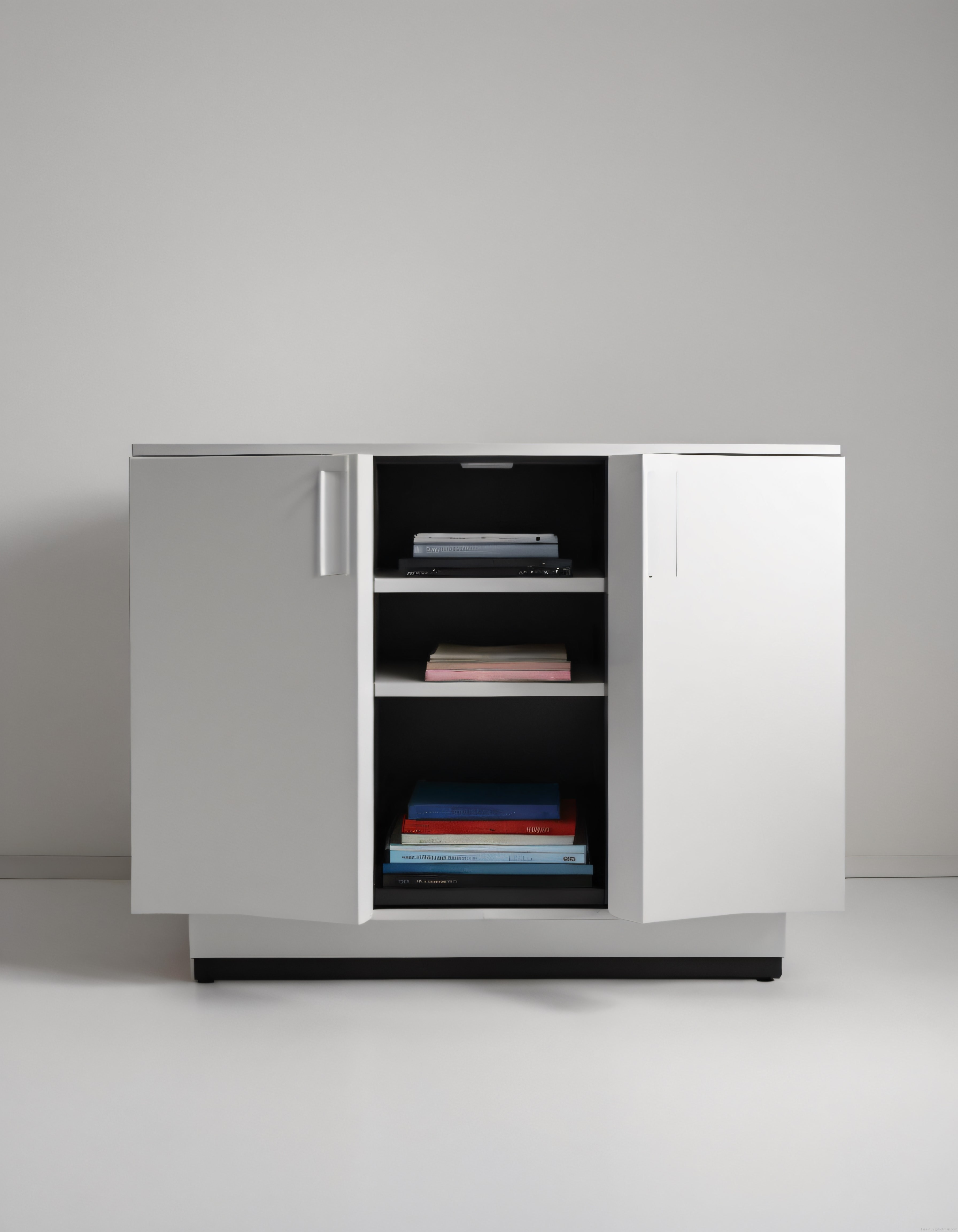 Modern Ev Dekorasyonu İçin Minimalist Beyaz Kitaplık ve Düzenli Raf Tasarımı