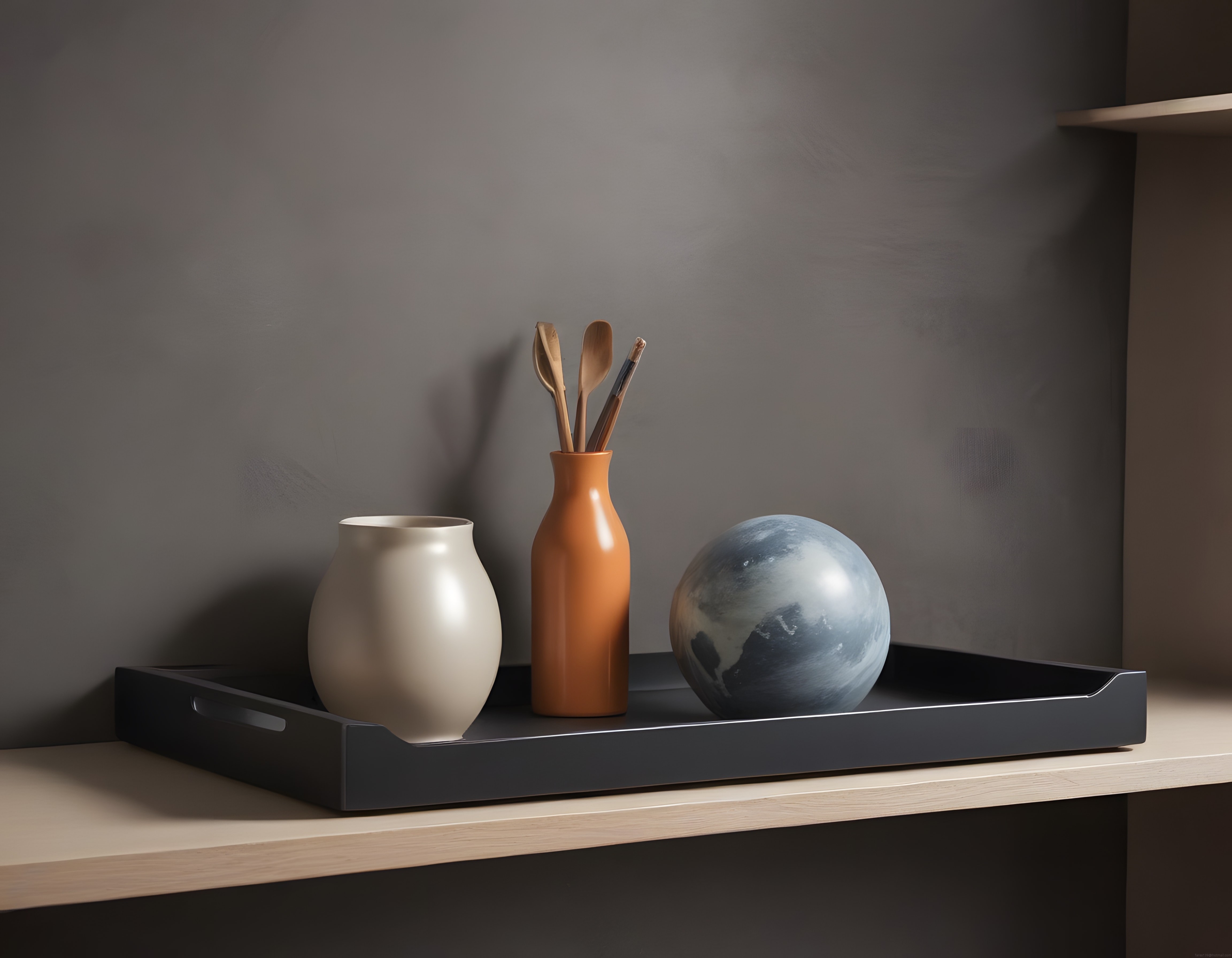 Modern Ev Dekorasyonu: Minimalist Seramik Vazolar ve Doğal Ahşap Detaylar