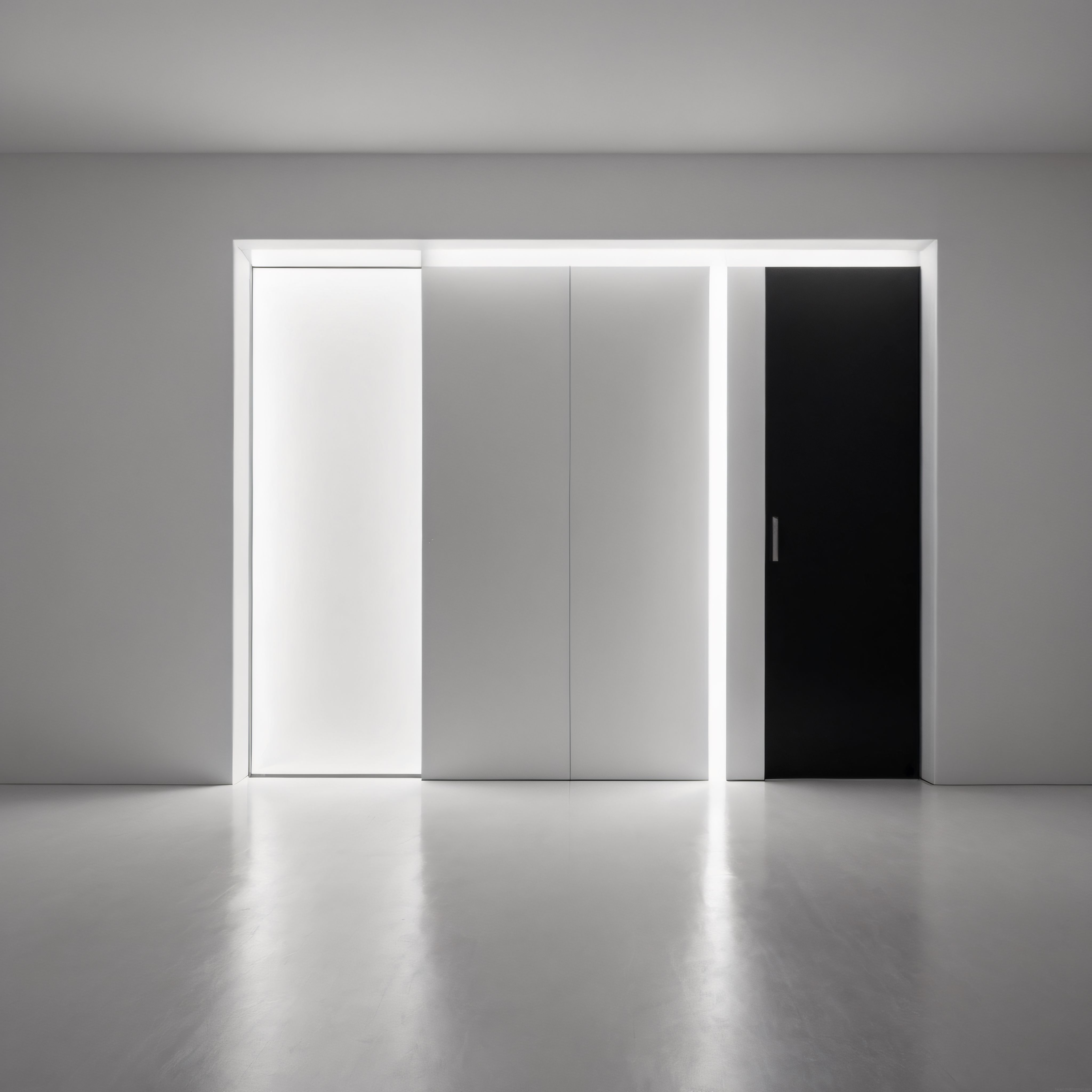 Modern Evde Minimalist Sürgülü Dolap ve Siyah Kapılı Giyinme Alanı Tasarımı