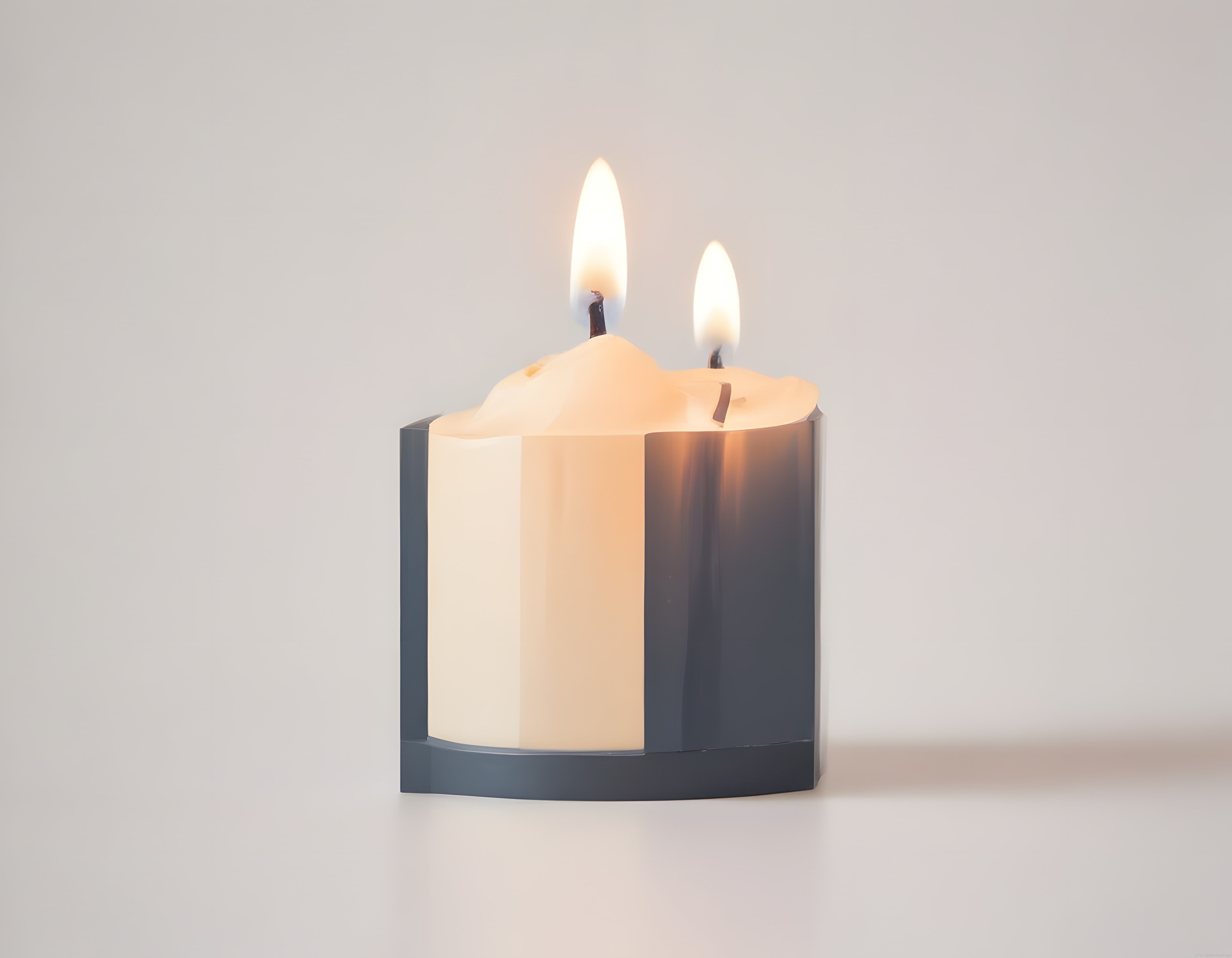 Modern Geometrik Mumlukta Dans Eden Çift Alev ve Minimal Dekorasyon