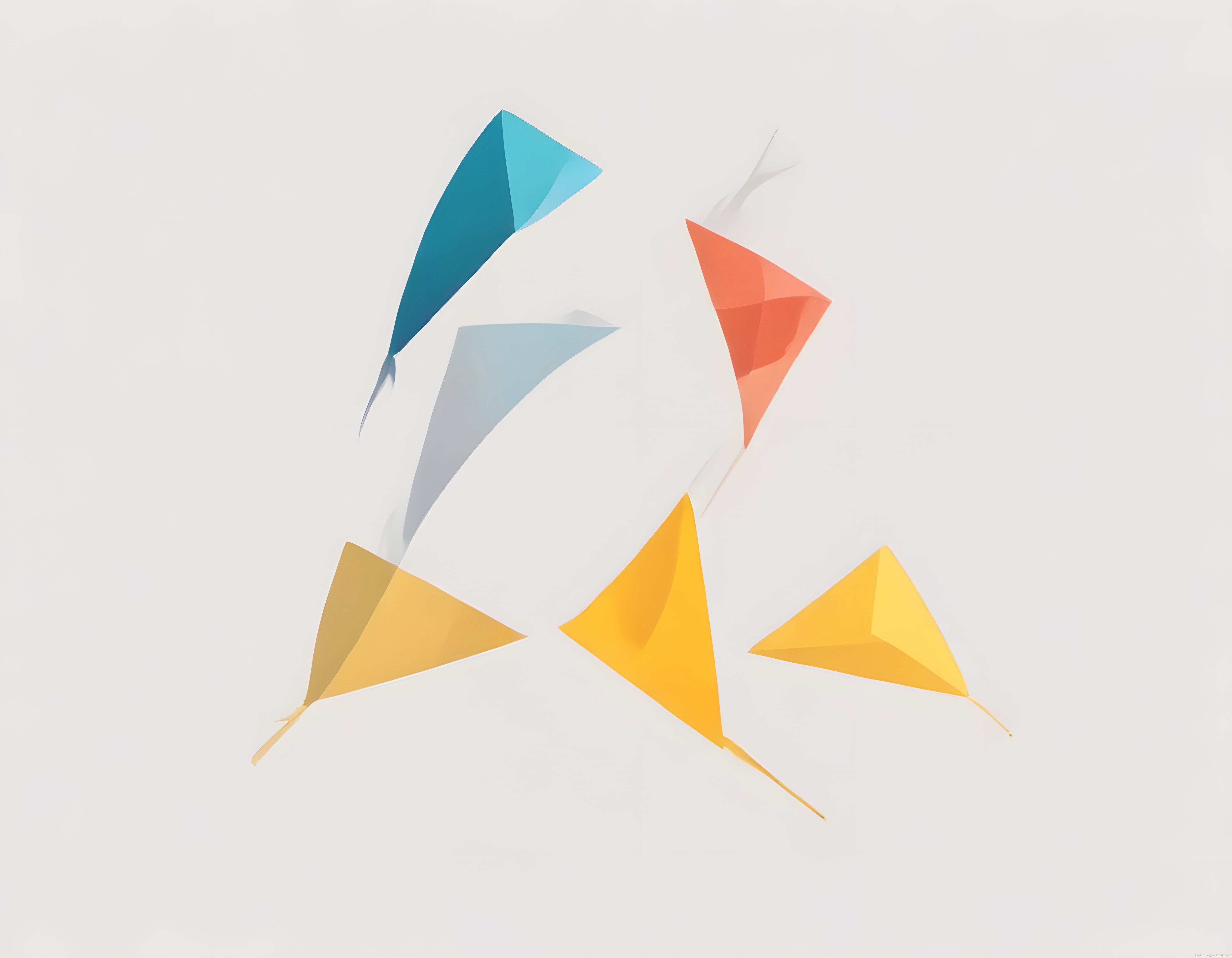 Modern geometrik yaprak illüstrasyonu ve minimalist soyut sanat kompozisyonu