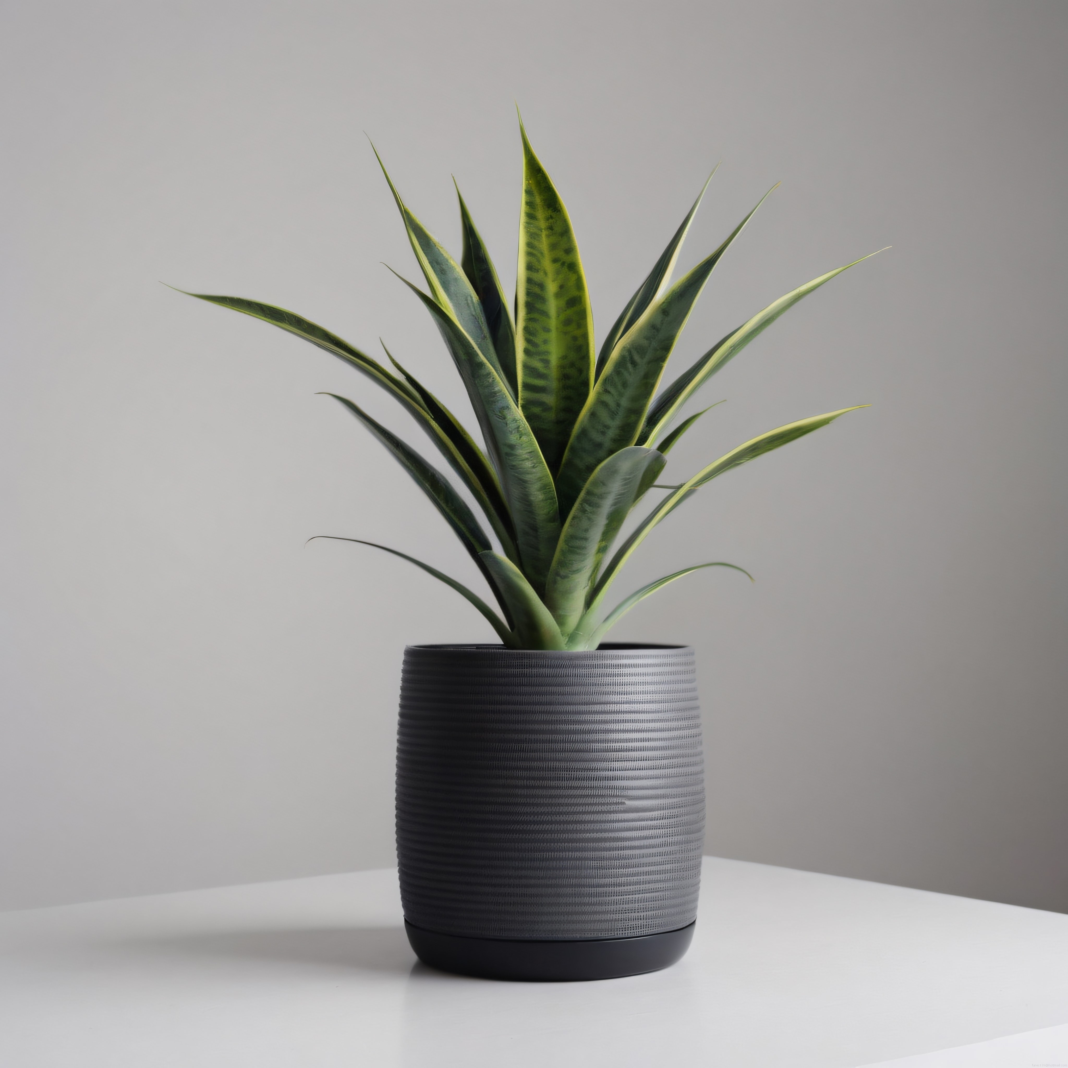 Modern Gri Saksıda Paşa Kılıcı Bitkisi: Minimalist İç Mekan Dekoru