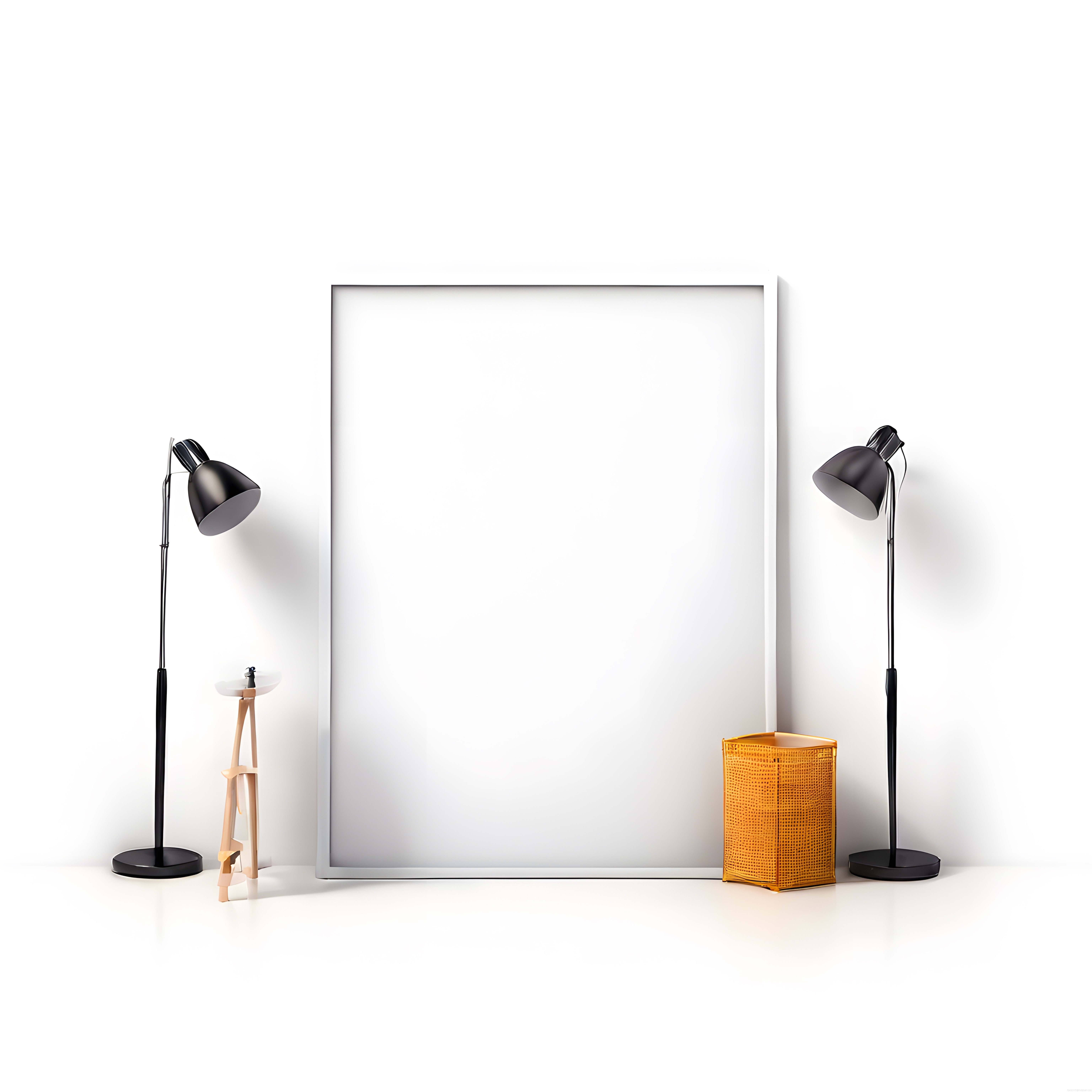 Modern İç Mekan Dekorasyonunda Minimalist Boş Çerçeve ve Aydınlatma