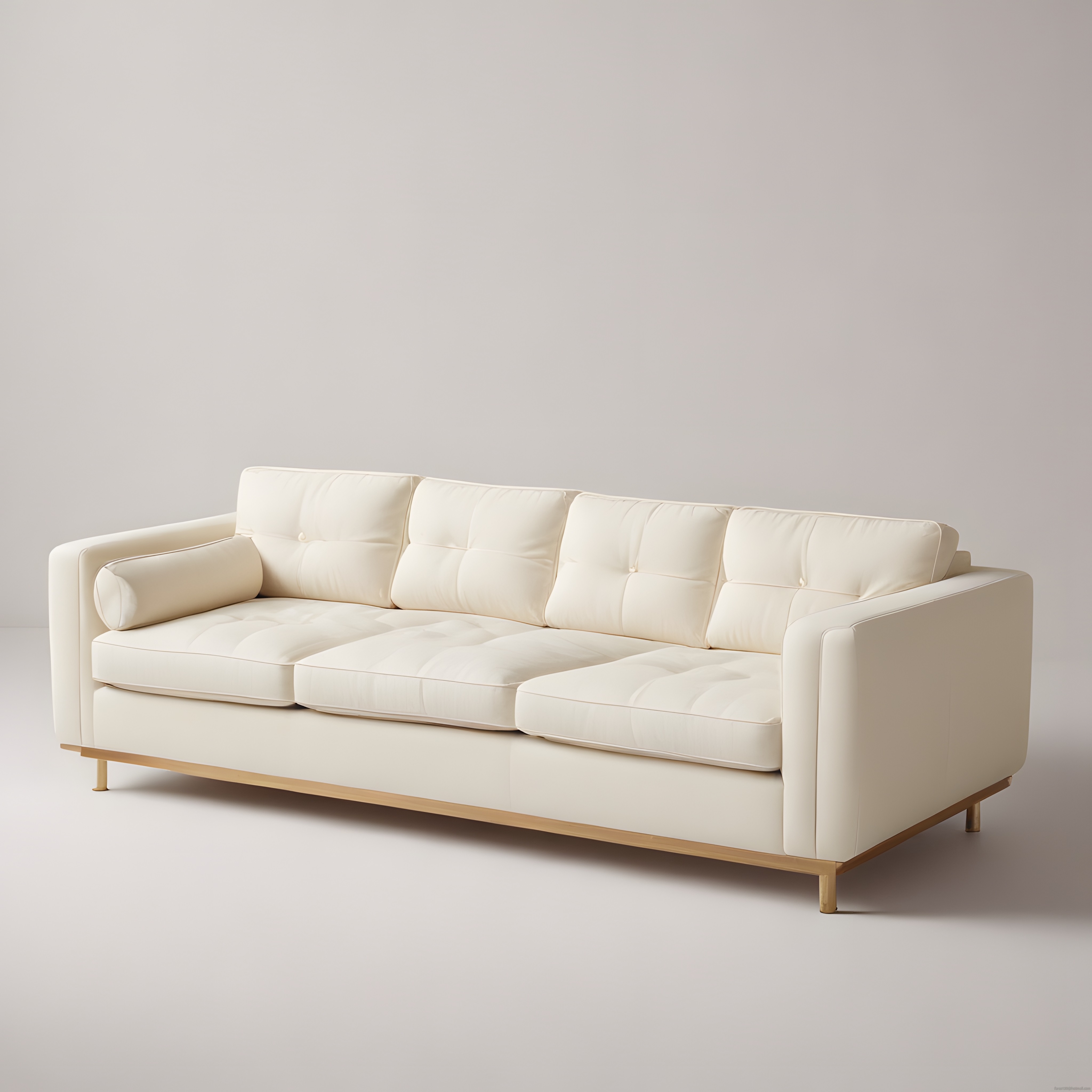 Modern Krem Üçlü Kanepe ile Şık ve Minimalist Salon Dekorasyonu