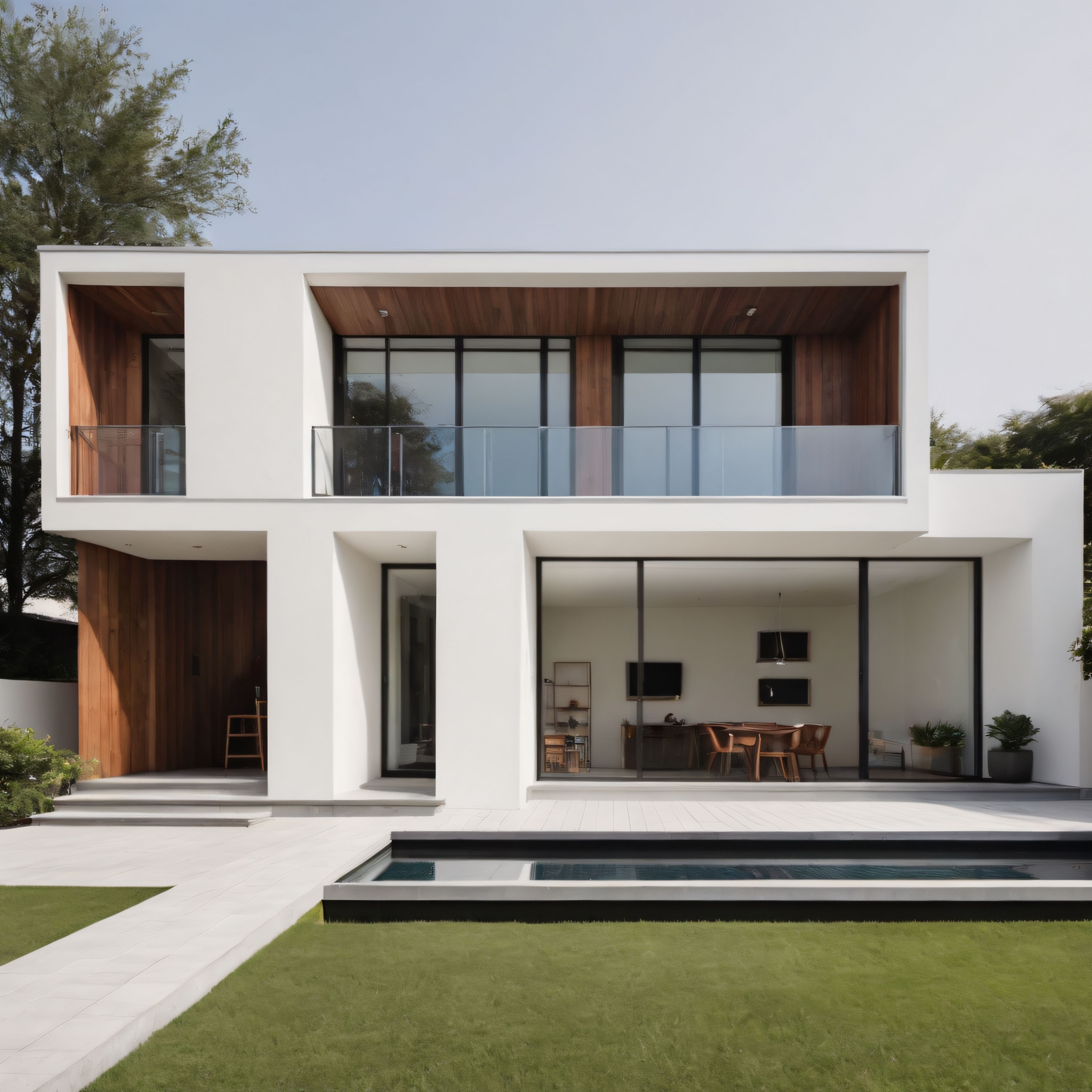 Modern Lüks Villa: Minimalist Mimari, Havuz ve Ahşap Cephe Detayları