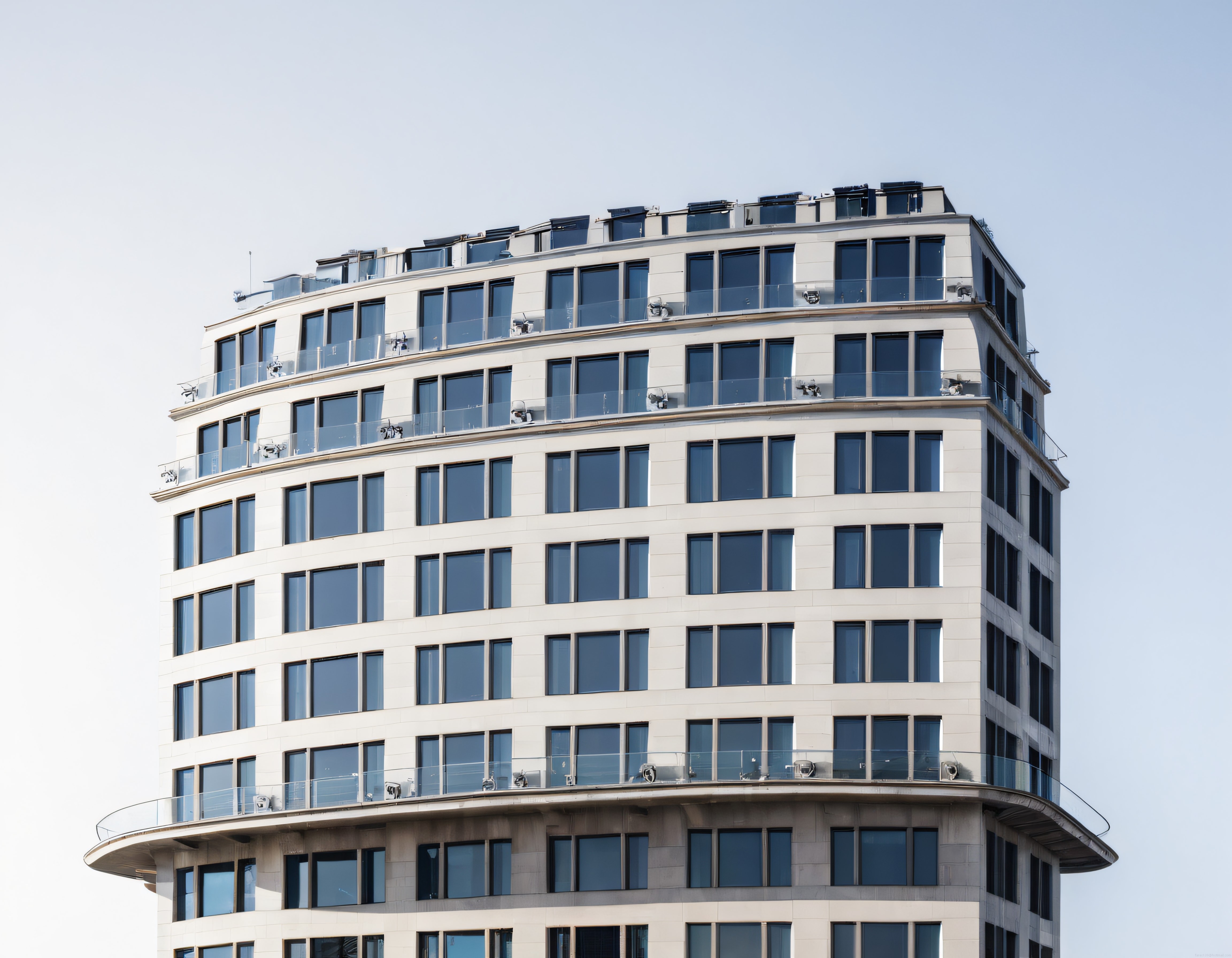 Modern Mimari Detay: Yuvarlak Formlu Lüks Apartman veya Otel Binası