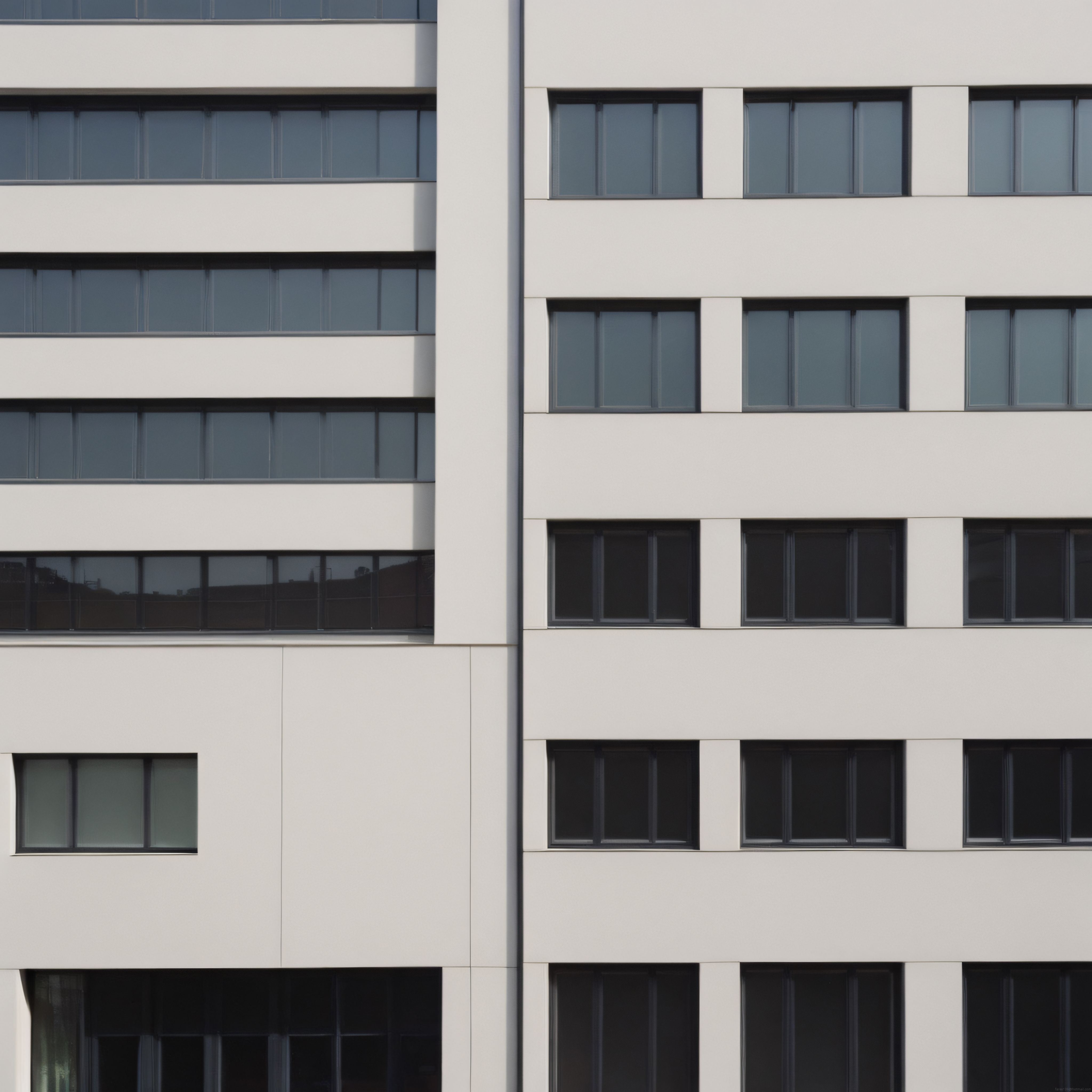 Modern mimari örneği ofis binası pencereleri ve düzenli beton cephe detayı