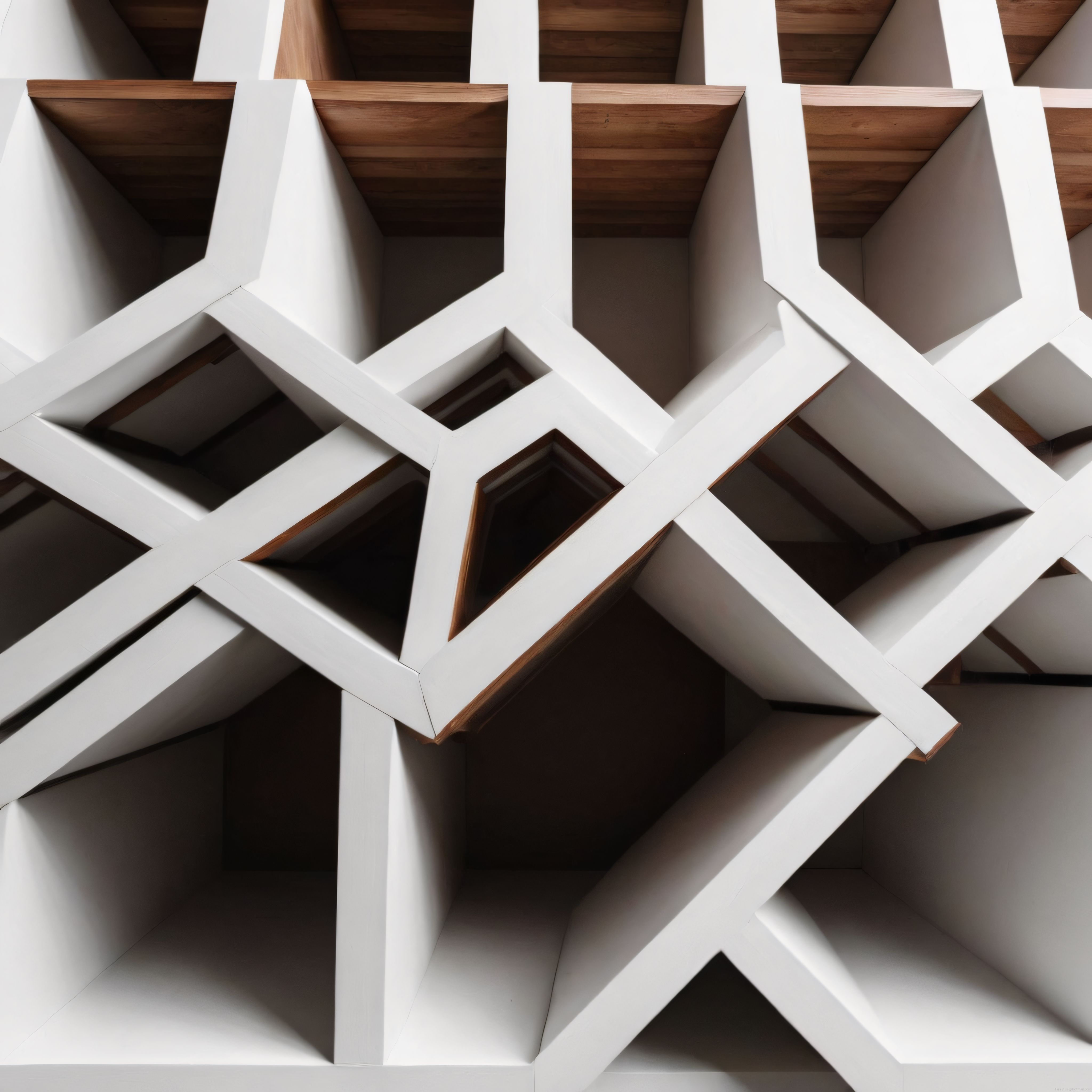 Modern Mimari Şaheseri: Geometrik Tavan Deseni ve Ahşap Detaylar