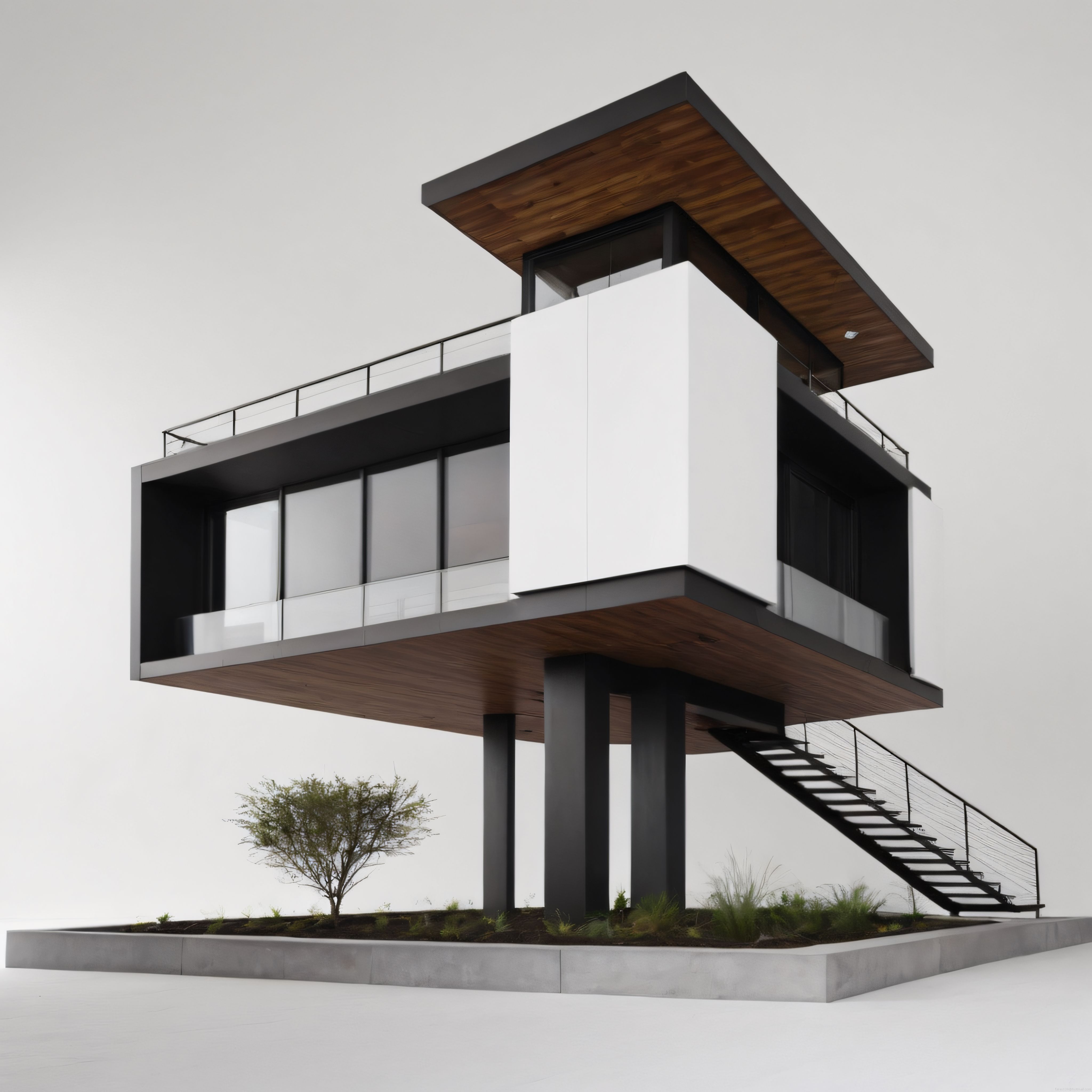 Modern Mimari: Sütunlar Üzerinde Yükselen Minimalist Konteyner Ev Tasarımı