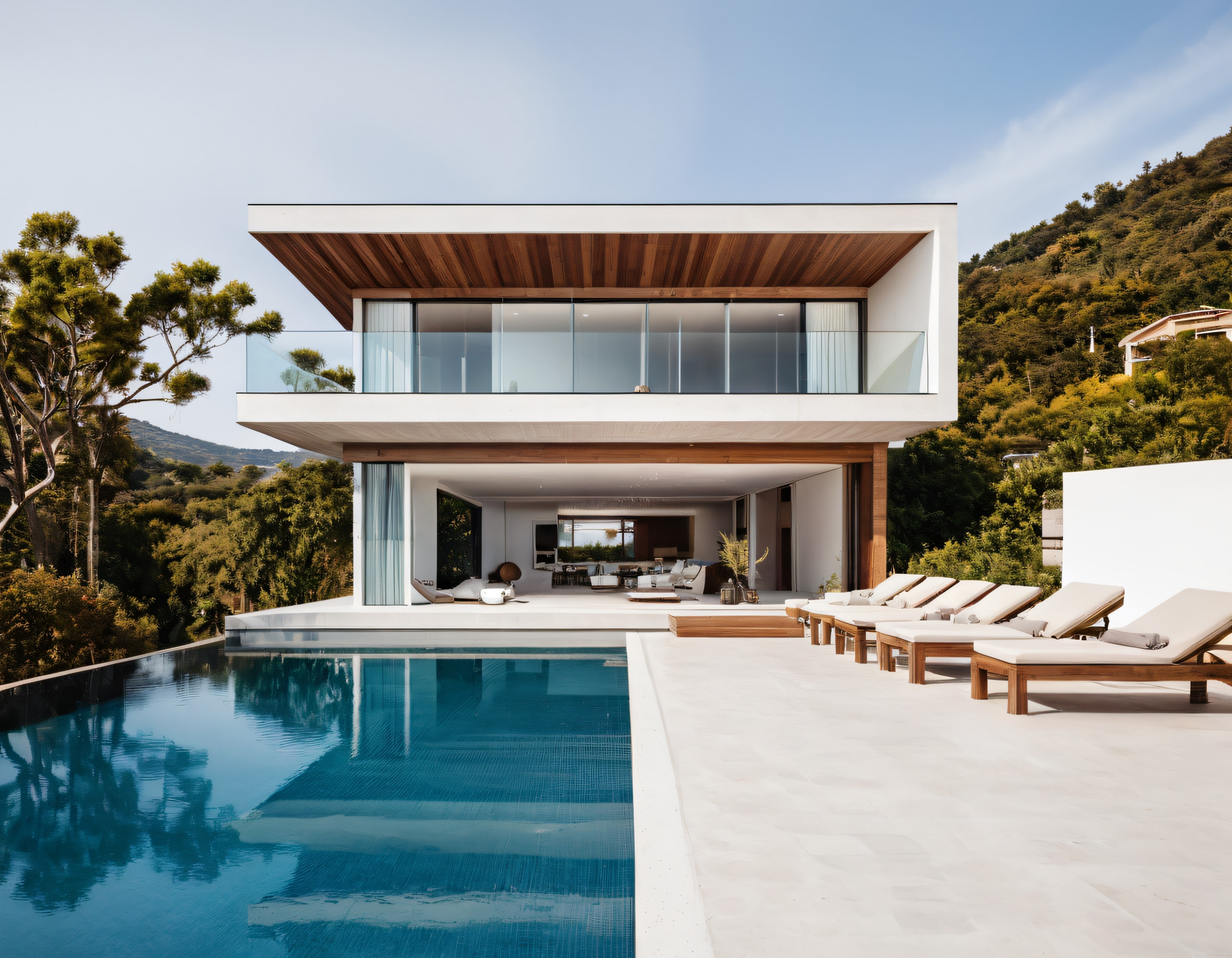 Modern Mimari ve Havuzlu Lüks Villa: Doğa ile İç İçe Yaşam Alanı