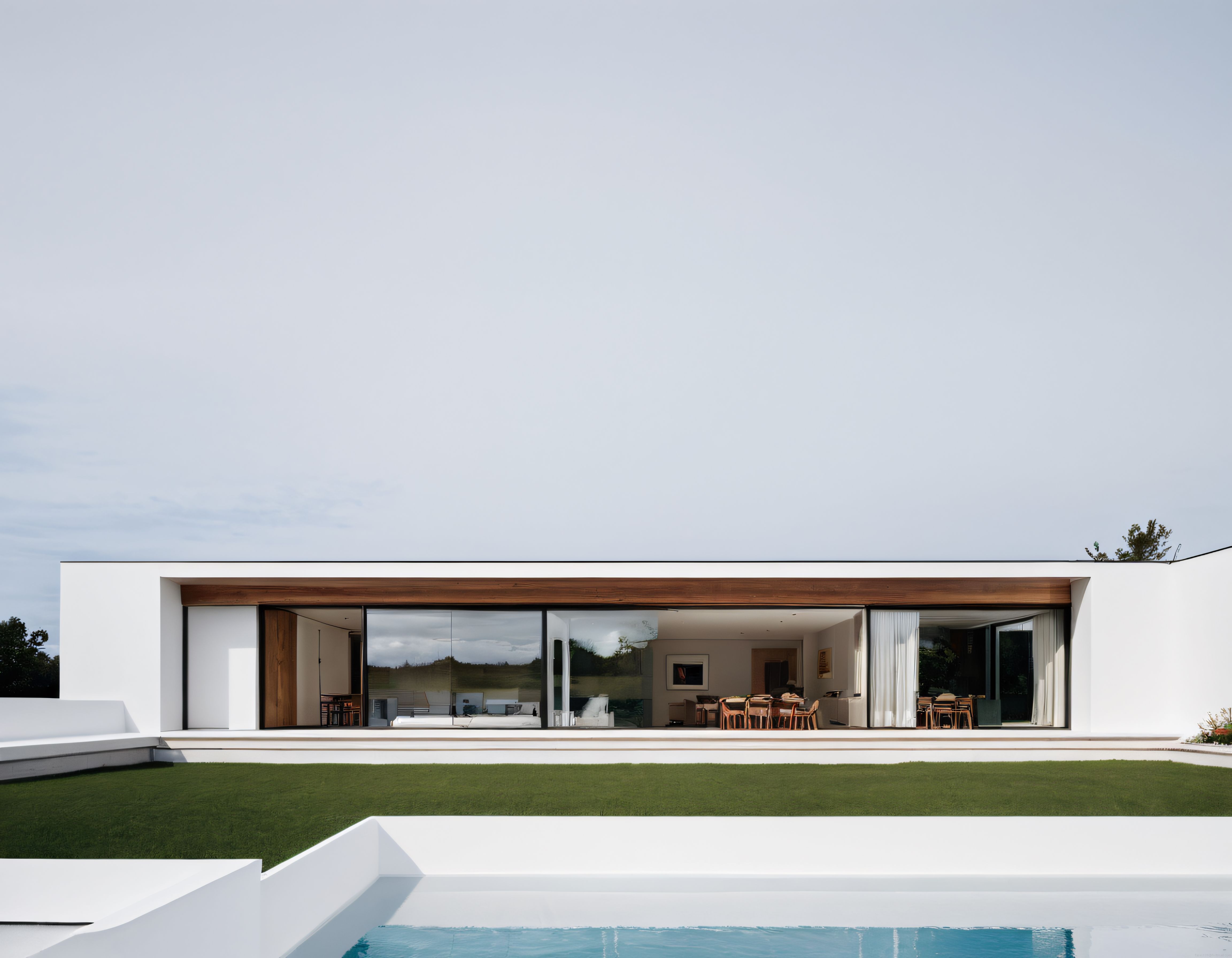 Modern Mimari ve Minimalist Havuzlu Villa ile Sonsuzluk Havuzu