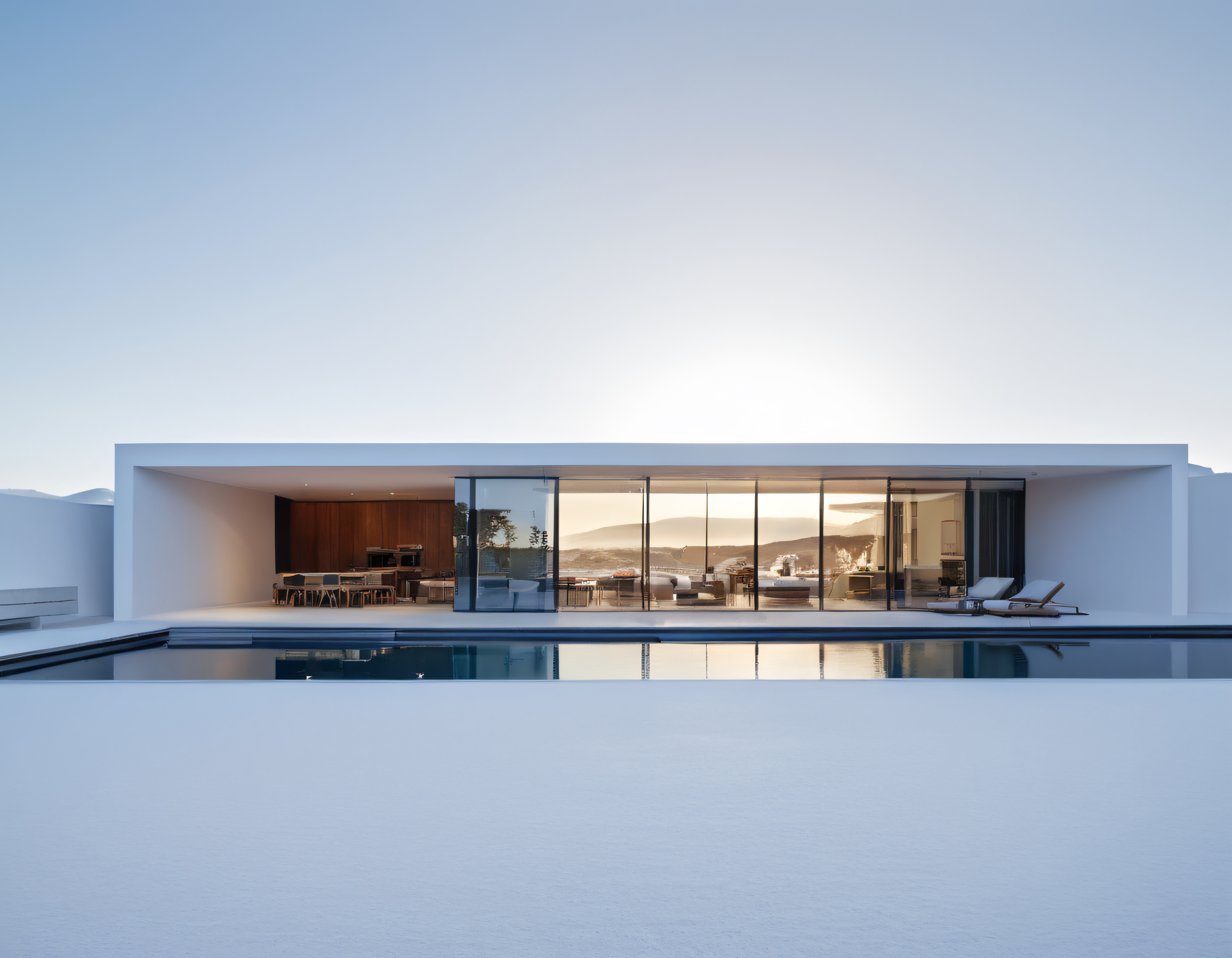Modern Mimari ve Sonsuzluk Havuzuyla Gün Batımı Manzaralı Lüks Villa
