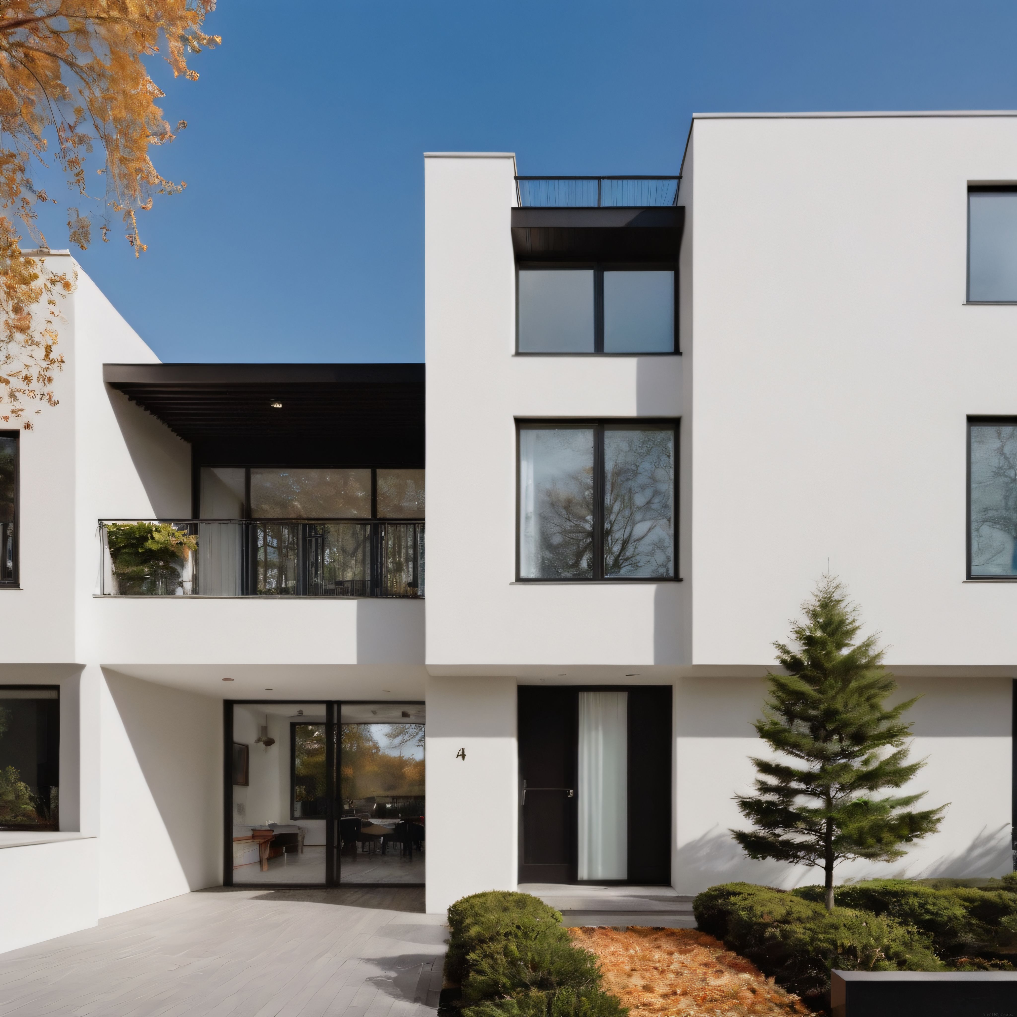 Modern Minimalist Beyaz Villa ve Düzenli Bahçe Manzaralı Lüks Taşınmaz