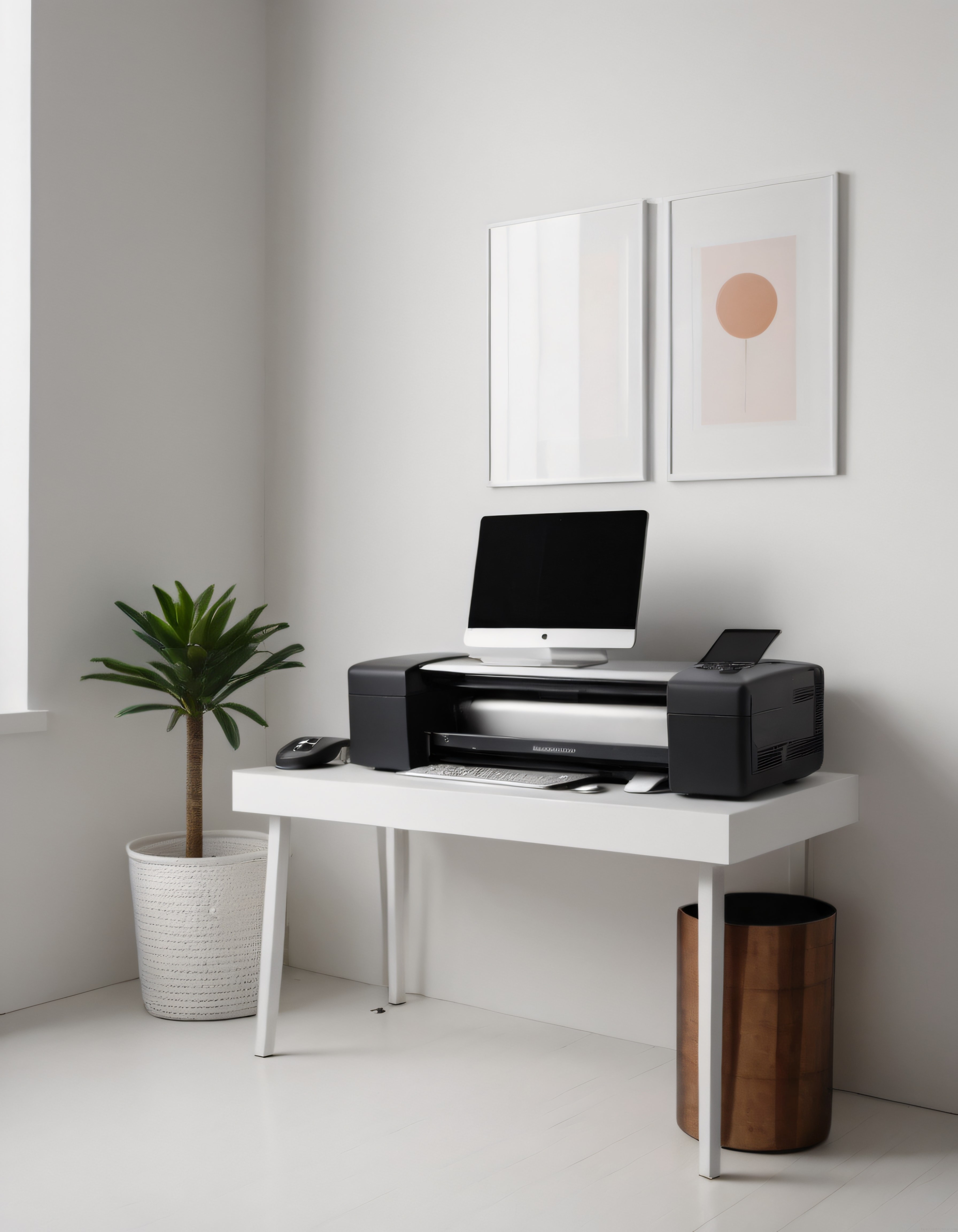 Modern Minimalist Ev Ofisi Tasarımı ve Beyaz Çalışma Alanı Dekoru