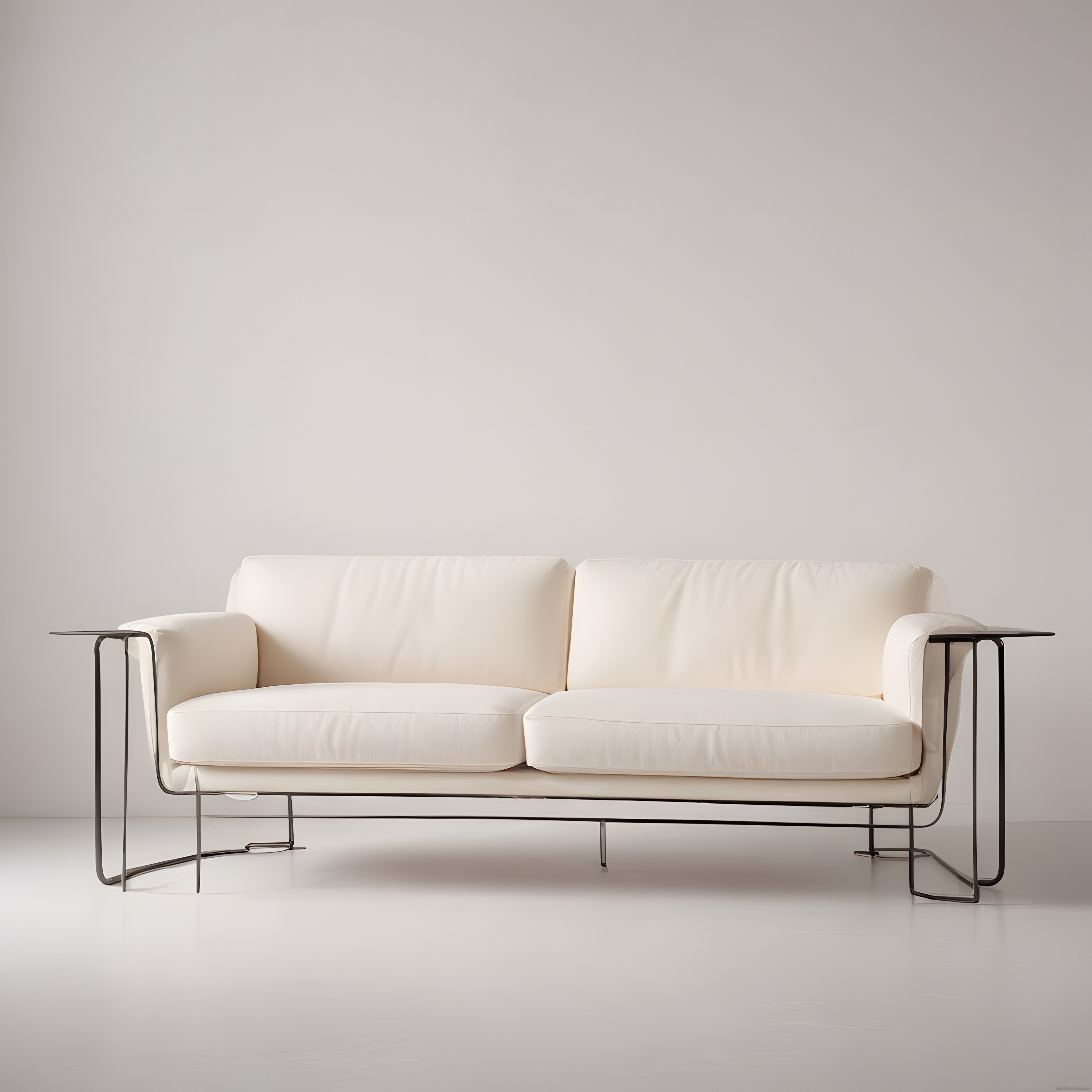 Modern Minimalist İkili Koltuk ve Sade Beyaz İç Mekan Dekorasyonu