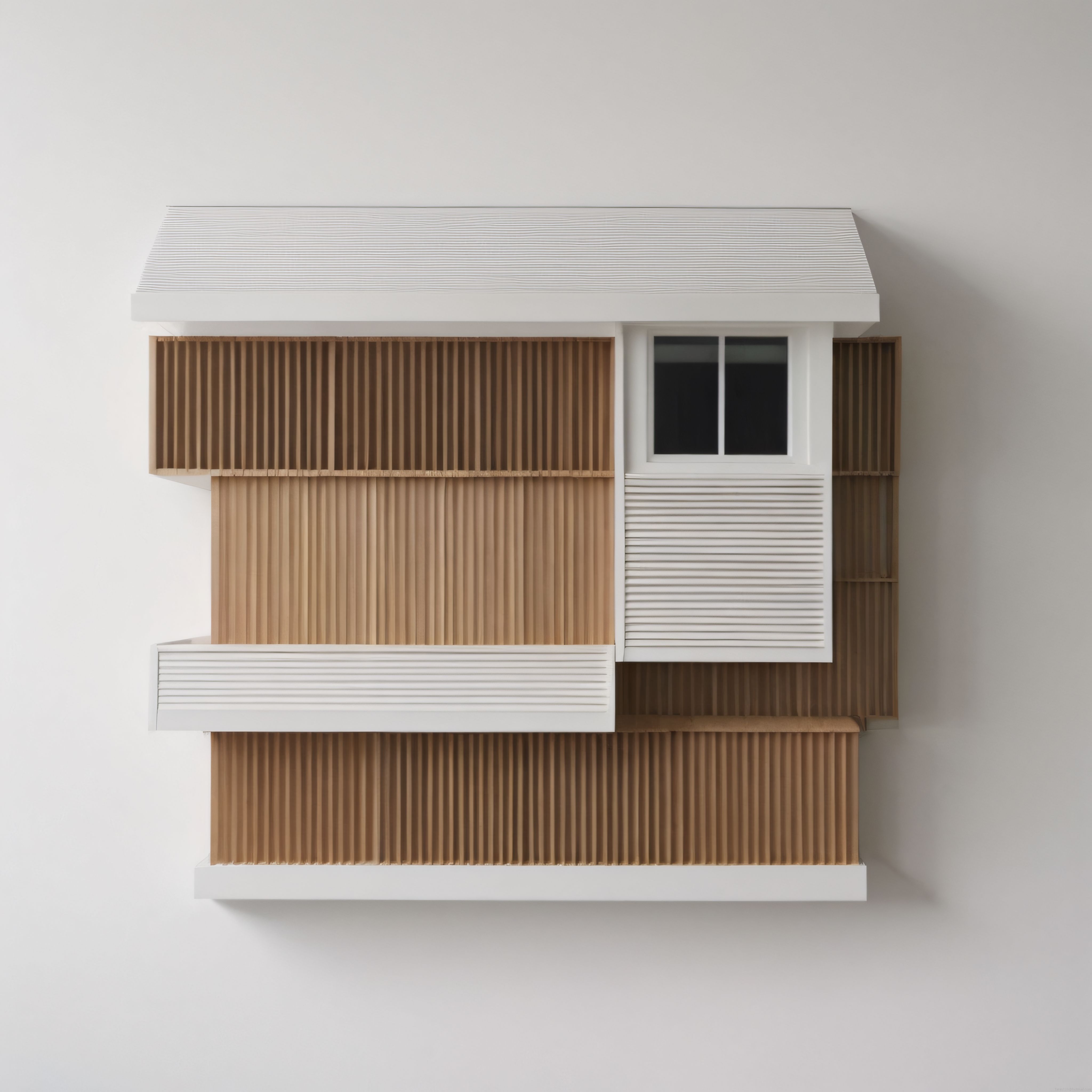 Modern minimalist mimari anlayışla tasarlanmış ahşap ve beyaz renkli özgün yapı