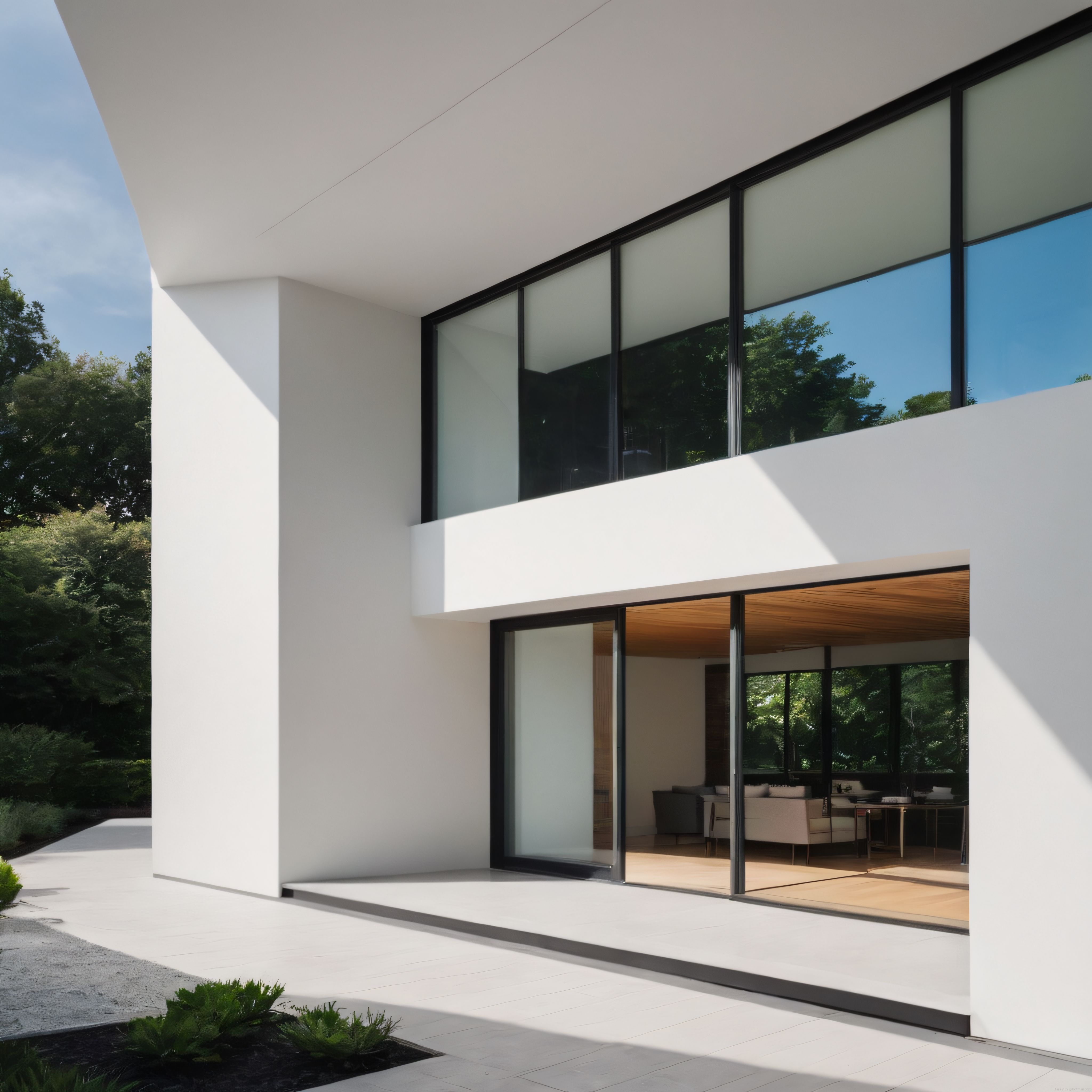 Modern Minimalist Villa: Beyaz Cephe, Geniş Camlar ve Doğa İçinde Lüks Yaşam