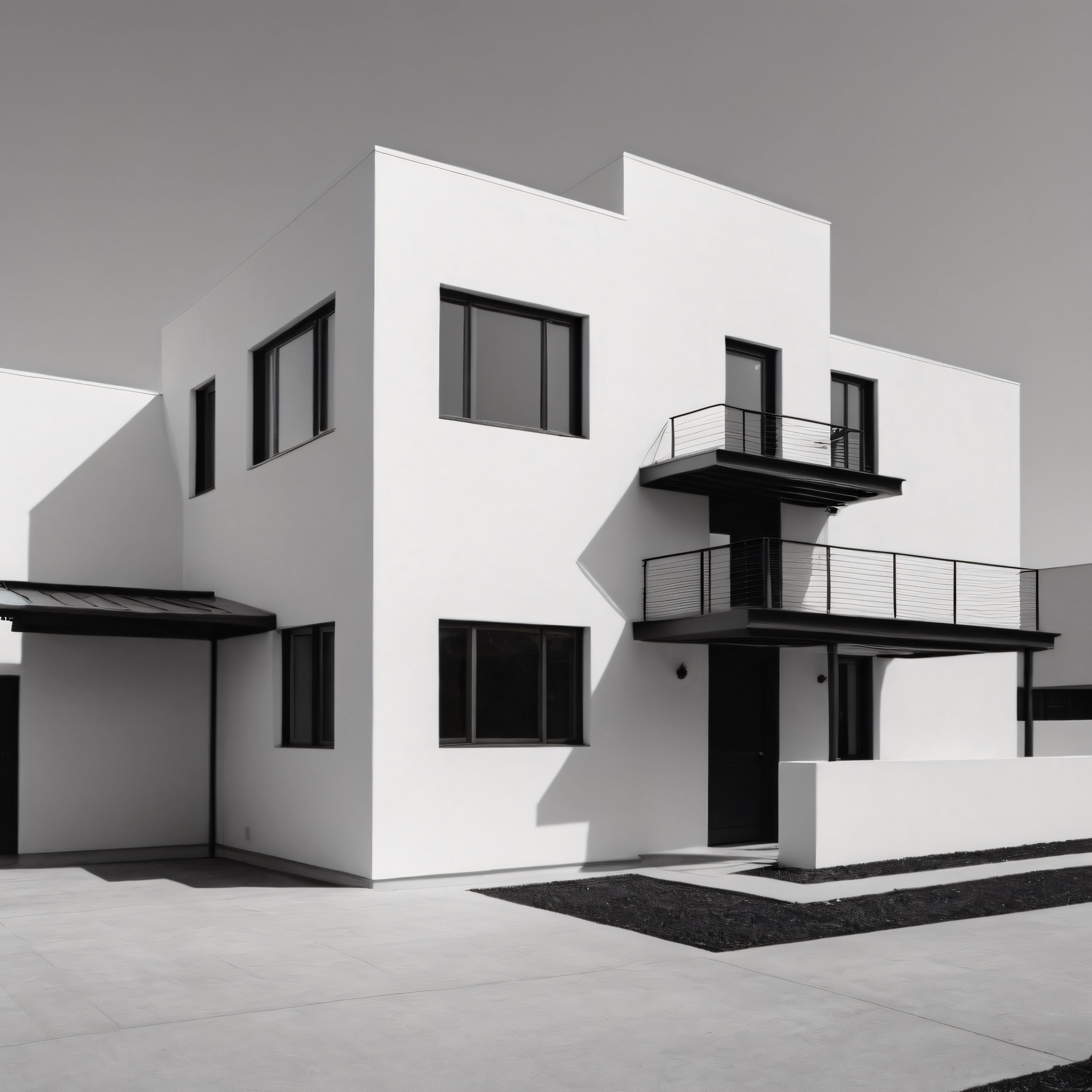 Modern Minimalist Villa: Geometrik Çizgiler ve Keskin Gölgeler
