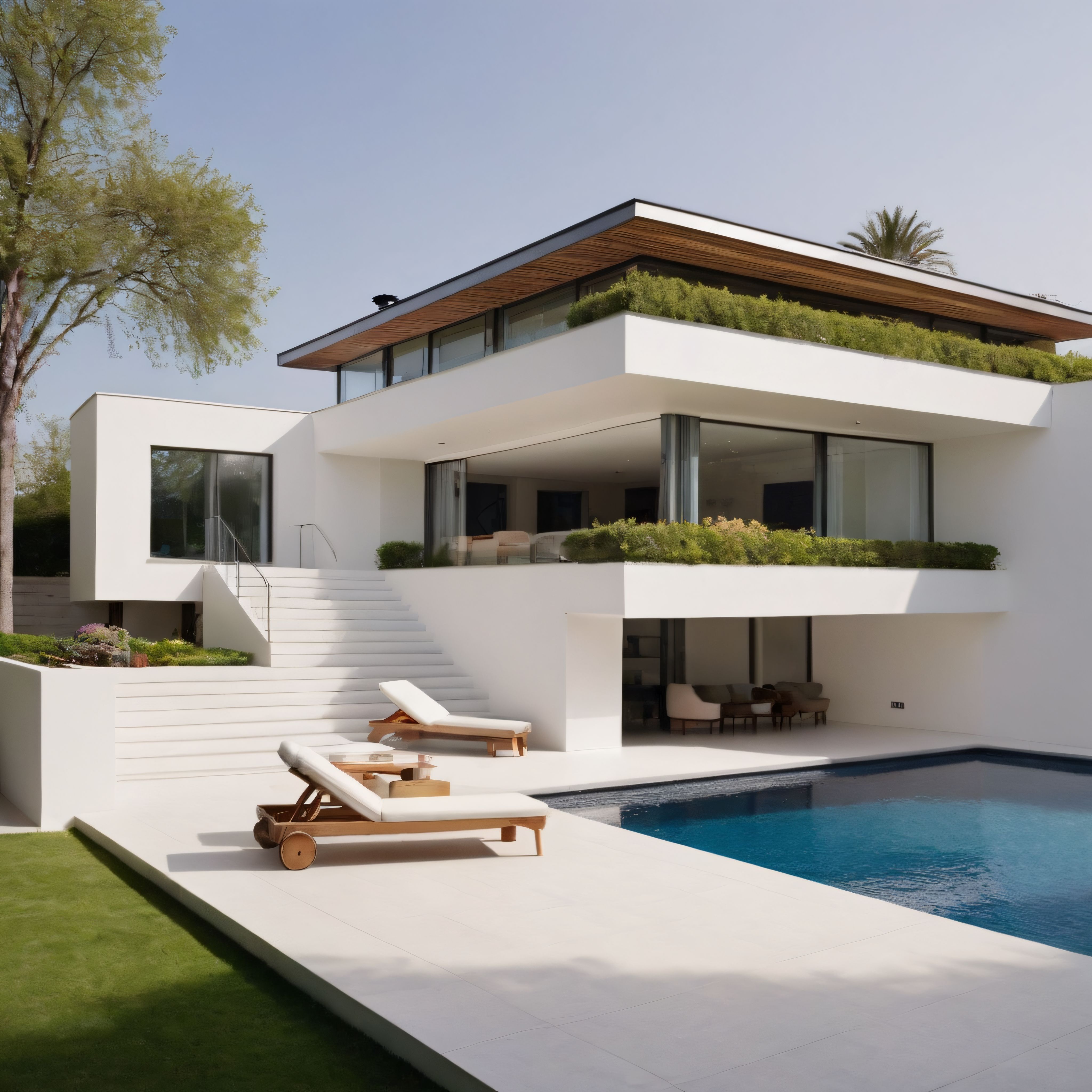 Modern Minimalist Villa: Havuzlu Lüks Konut ve Sürdürülebilir Yeşil Mimari