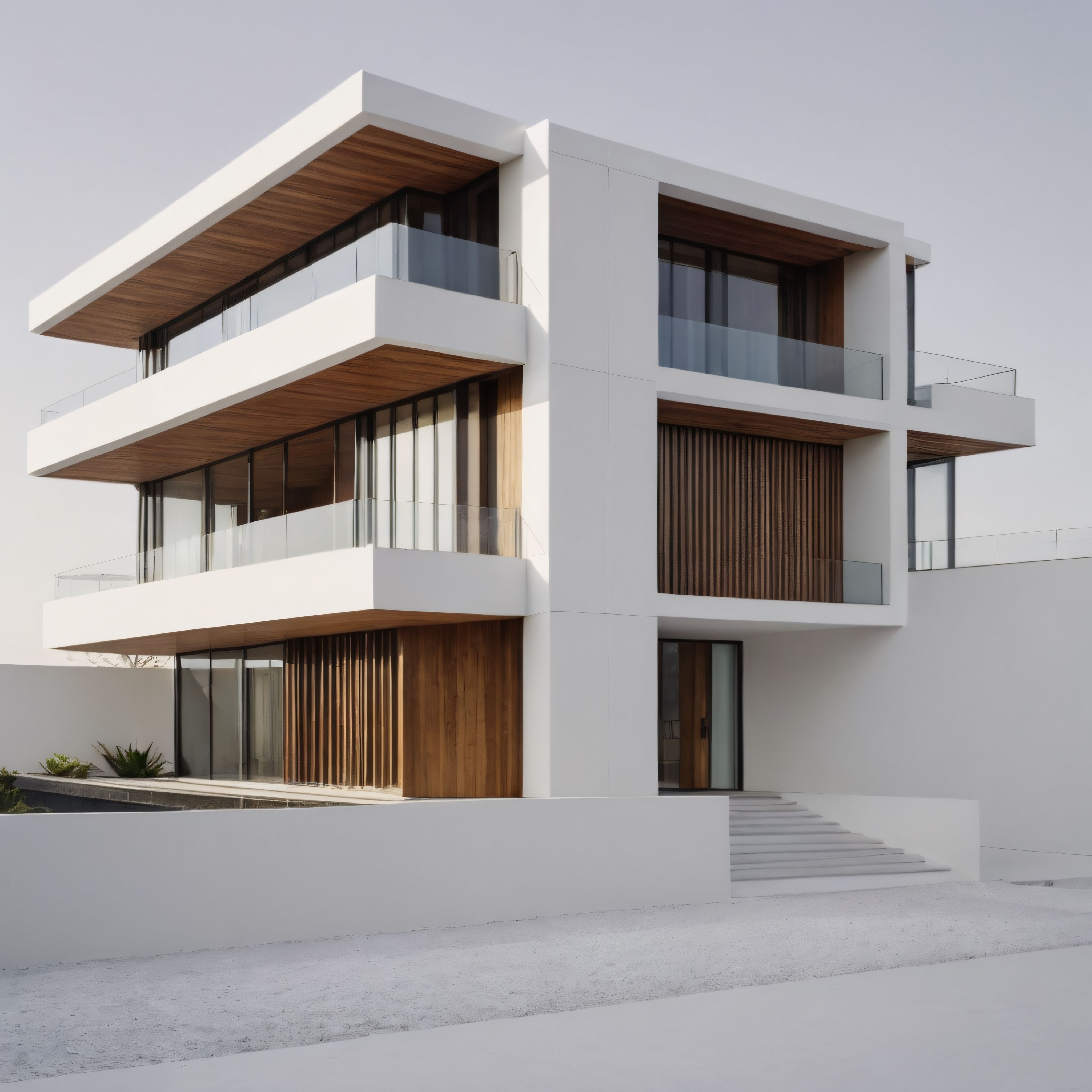 Modern Minimalist Villa Tasarımı: Beyaz Beton ve Doğal Ahşabın Estetik Uyumu