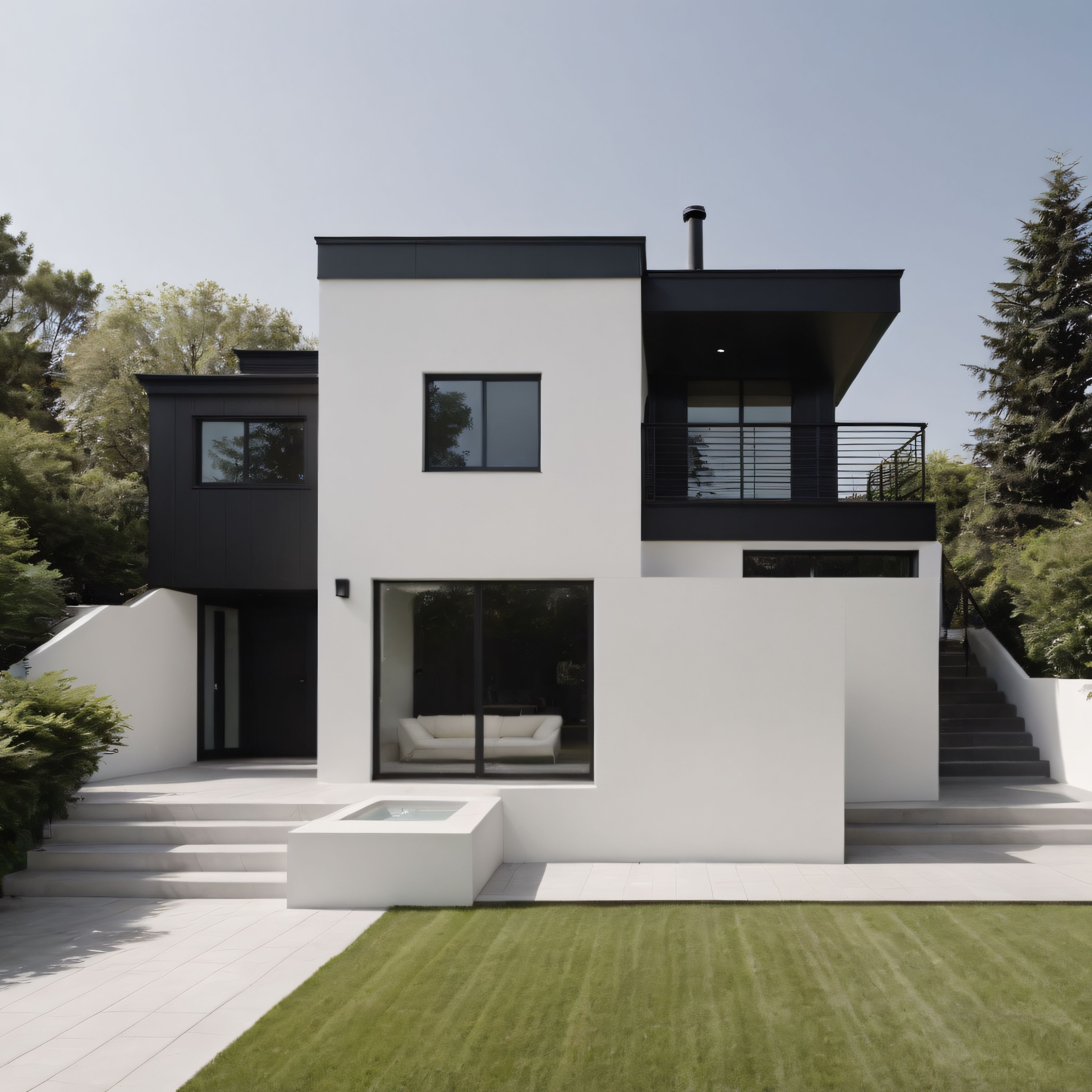 Modern Minimalist Villa Tasarımı: Siyah Beyaz Konturlu Çağdaş Konut Mimarisi