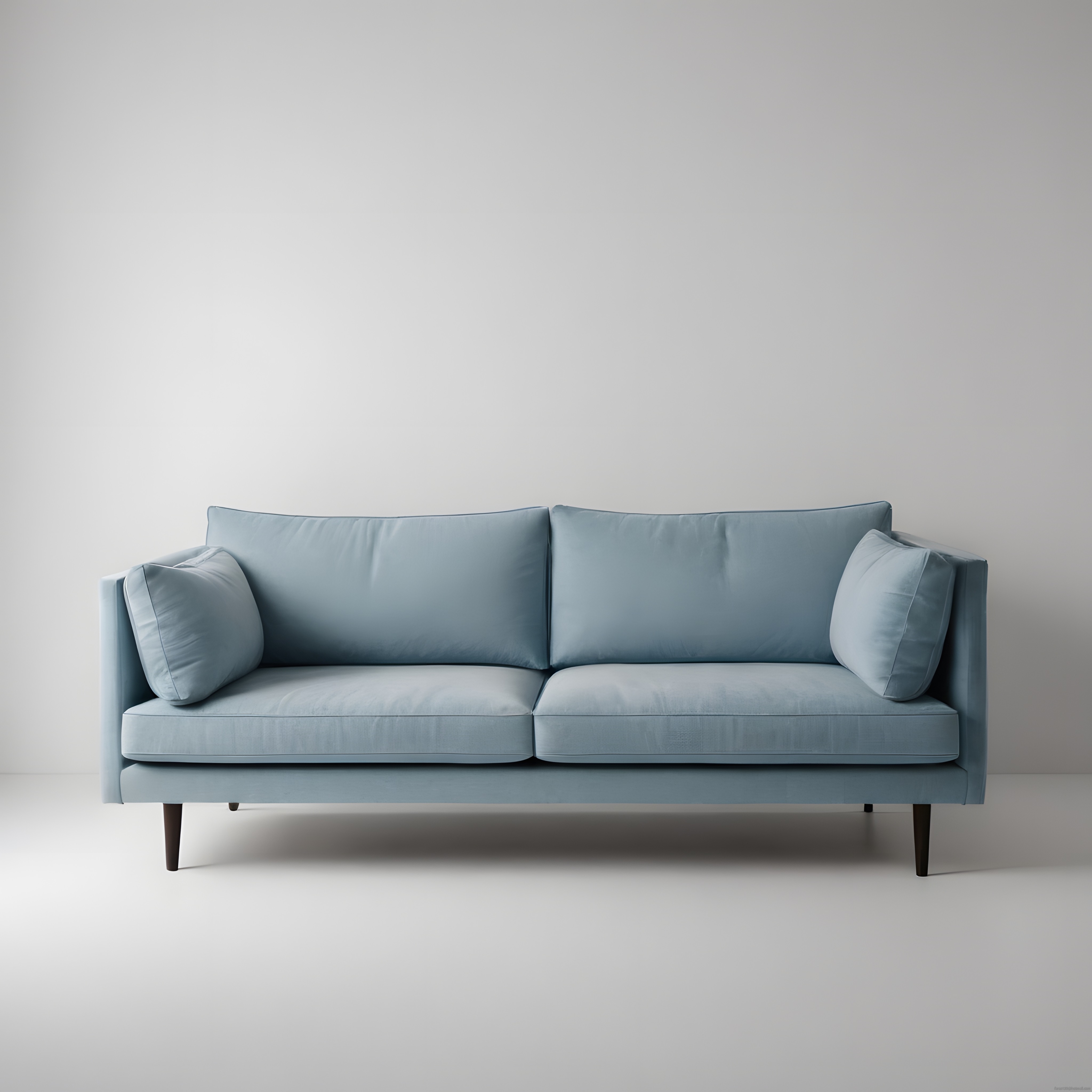 Modern Pastel Mavisi Üçlü Koltuk ile Minimalist Salon Dekorasyonu