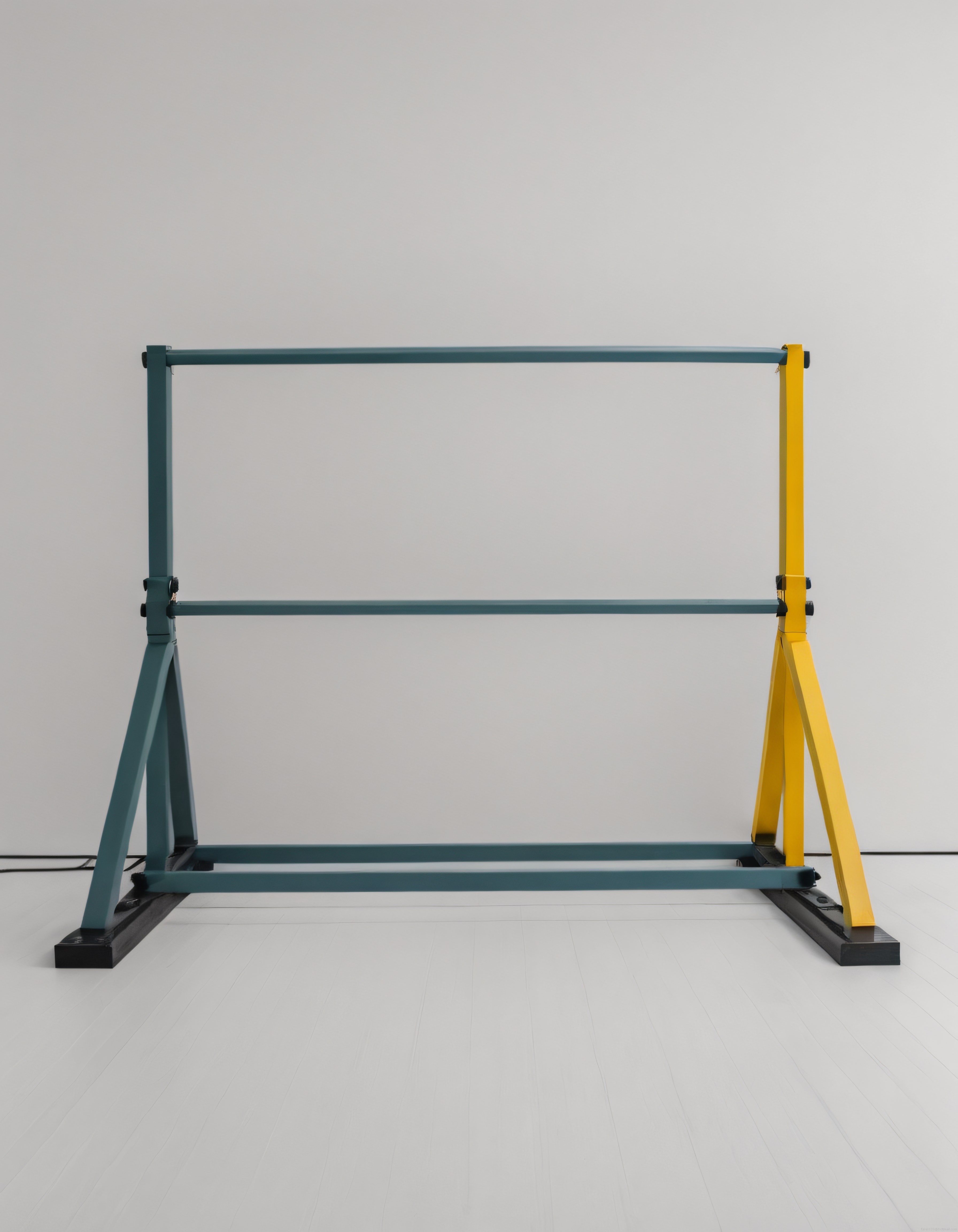Modern Sanat Galerisinde Minimalist Metal Heykel ve Renkli Formlar