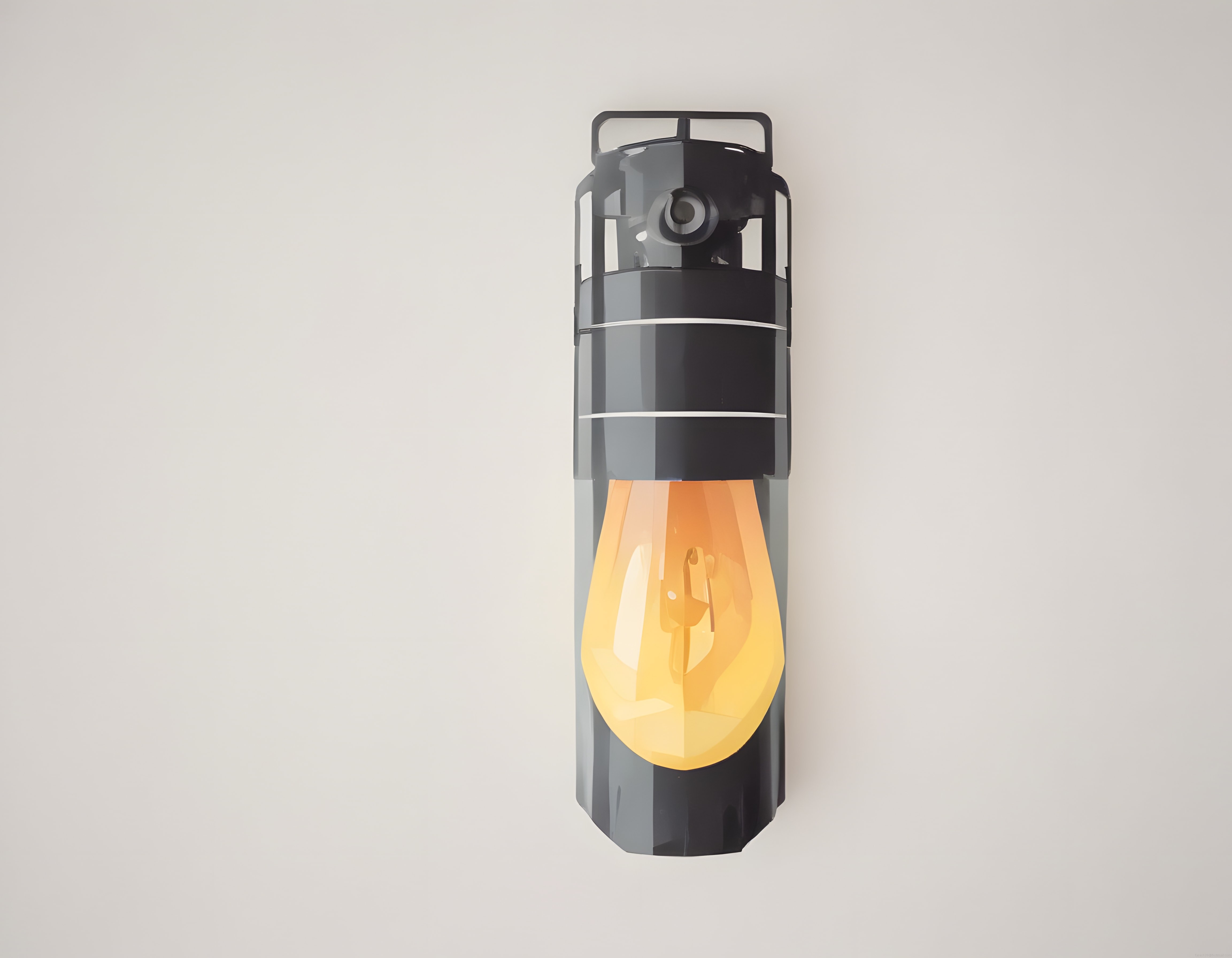 Modern Siyah Duvar Apliği ve Vintage Edison Ampul ile İç Mekan Aydınlatma