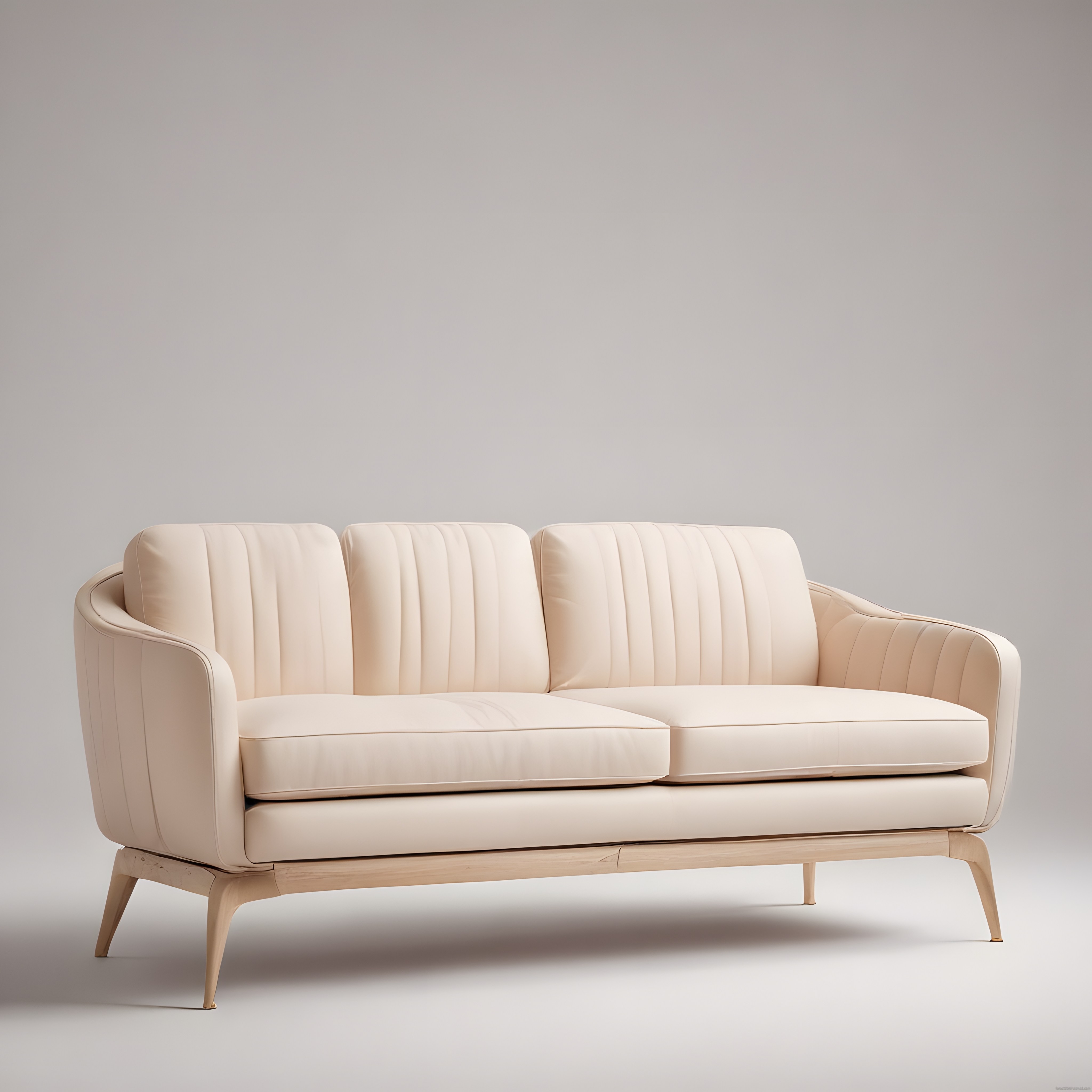 Modern Tasarım Krem Rengi Üçlü Koltuk ve Minimalist Salon Dekoru