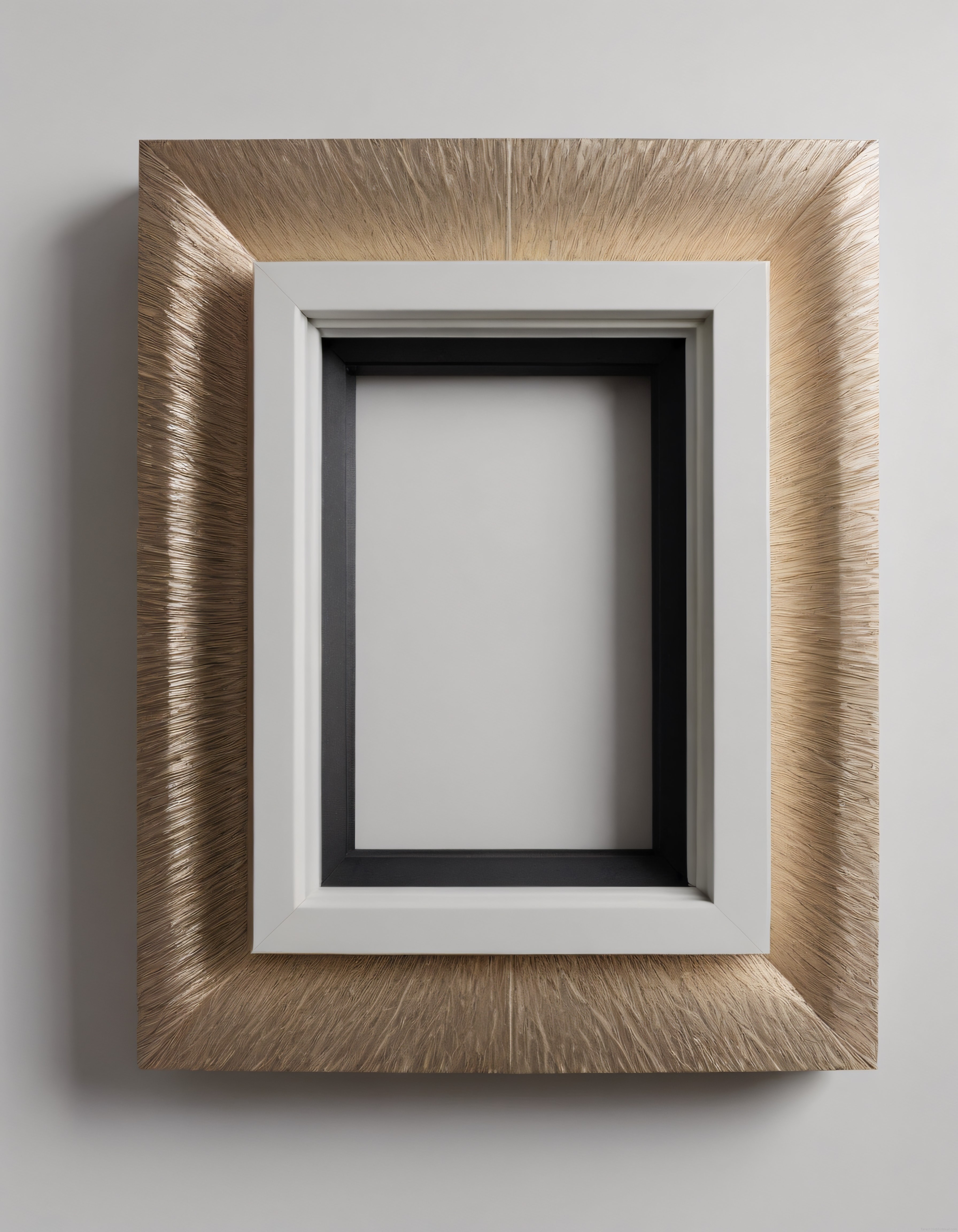 Modern ve Minimal Dokulu Duvar Çerçevesi Tasarımı ile Soyut İç Mekan Dekorasyonu