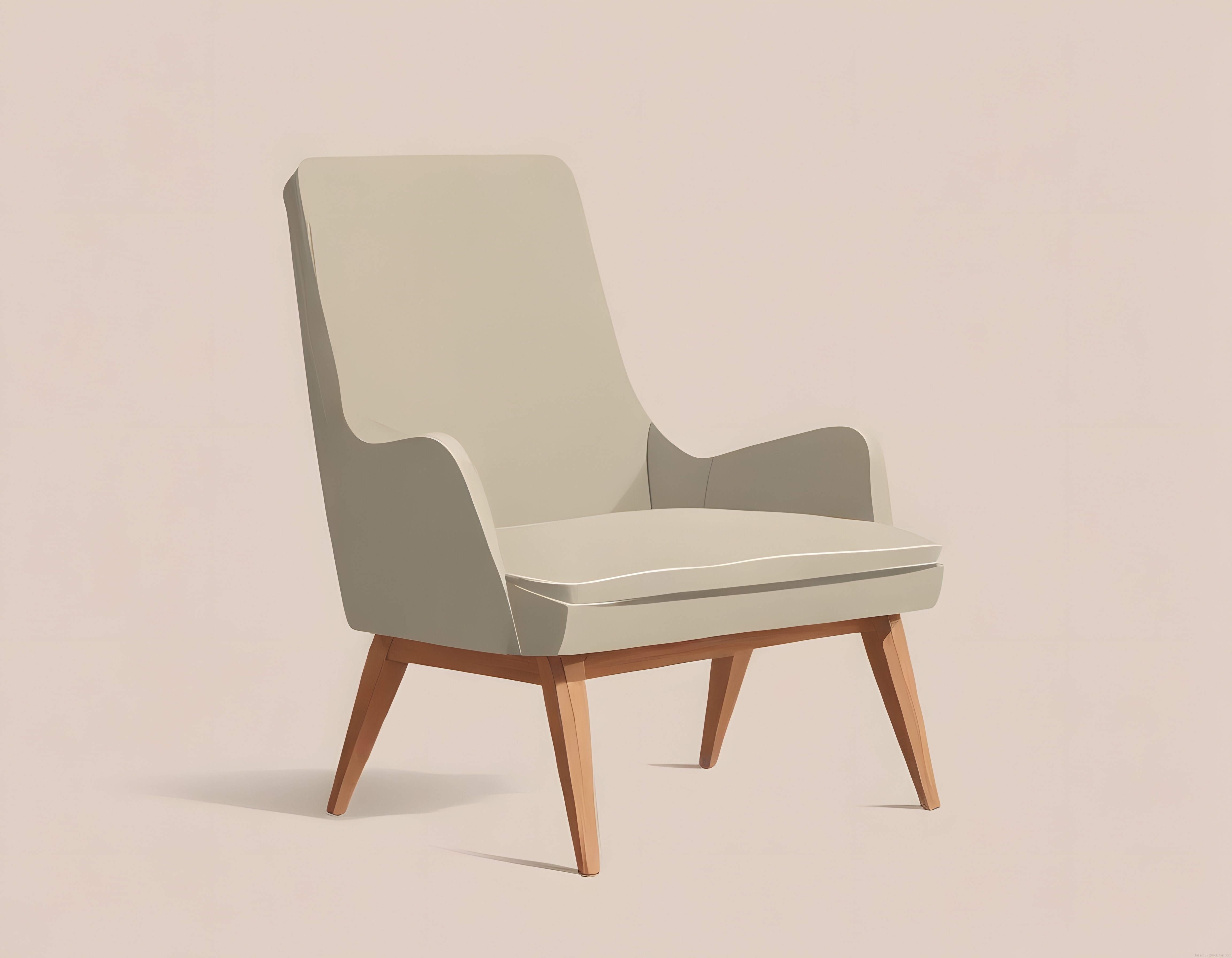 Modern ve Minimalist Ahşap Ayaklı Yüksek Sırtlı Berjer Koltuk Tasarımı