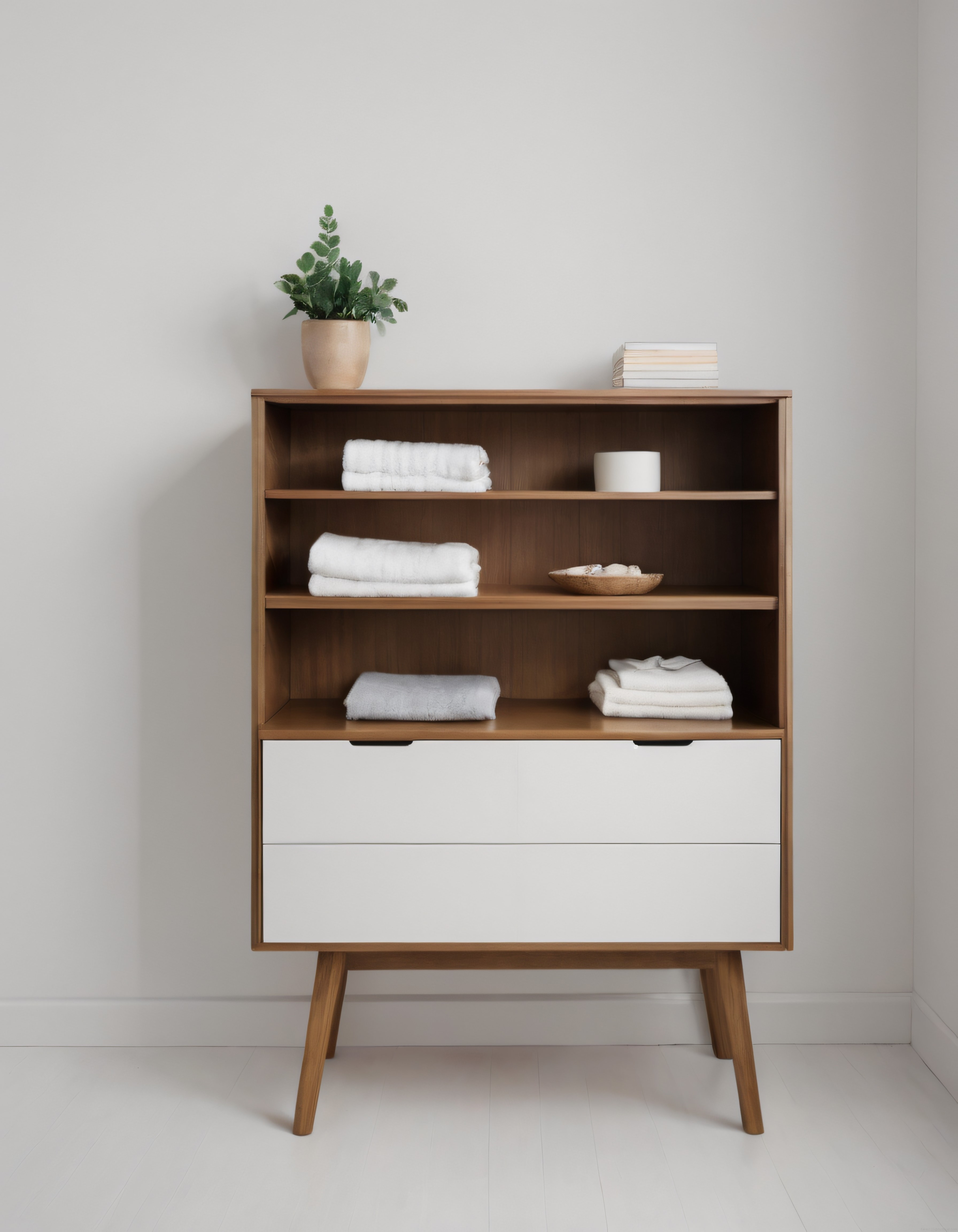 Modern ve Minimalist Ahşap Banyo Dolabı ile İskandinav Tarzı Dekorasyon