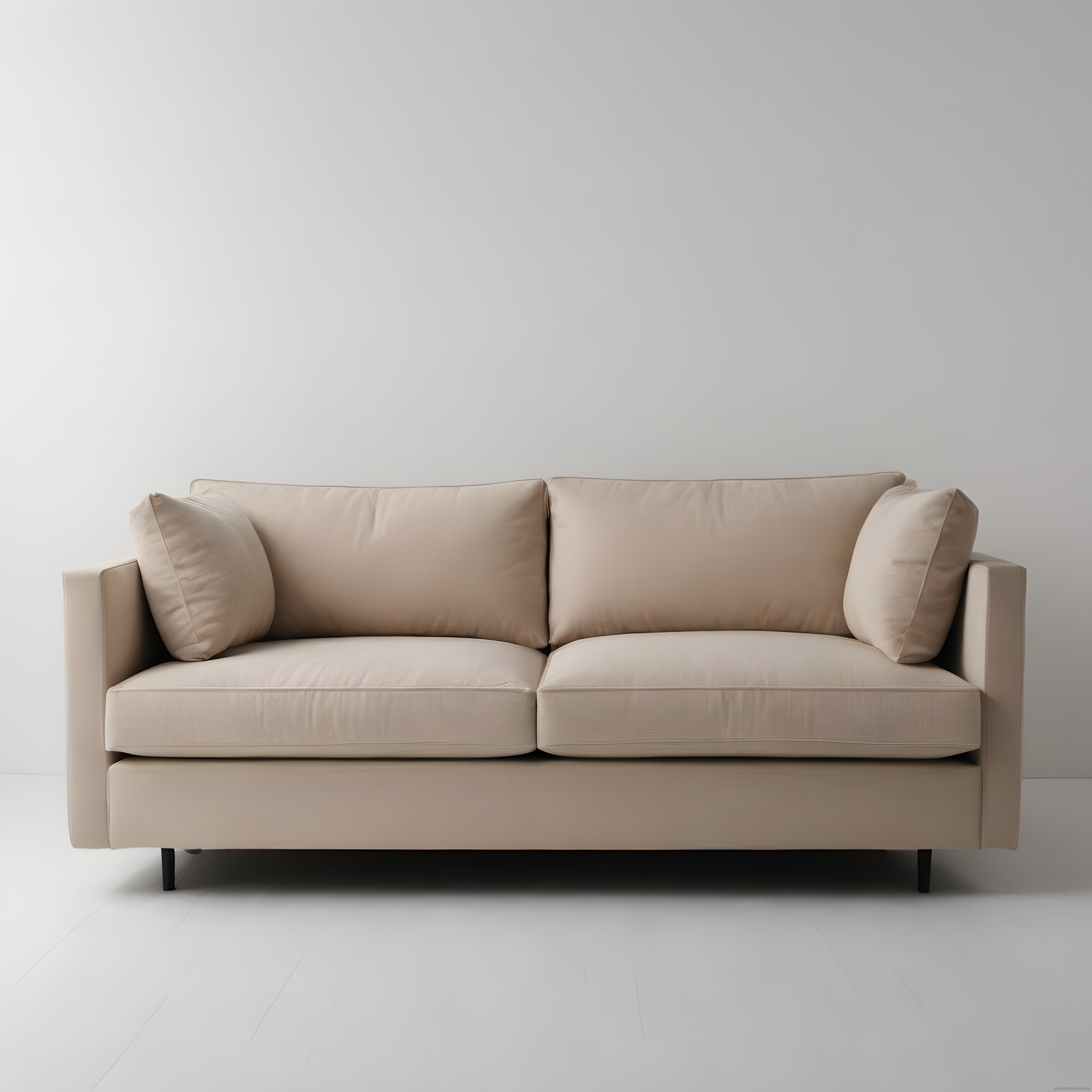 Modern ve Minimalist Bej Üçlü Koltuk ile Sade Salon Dekorasyonu
