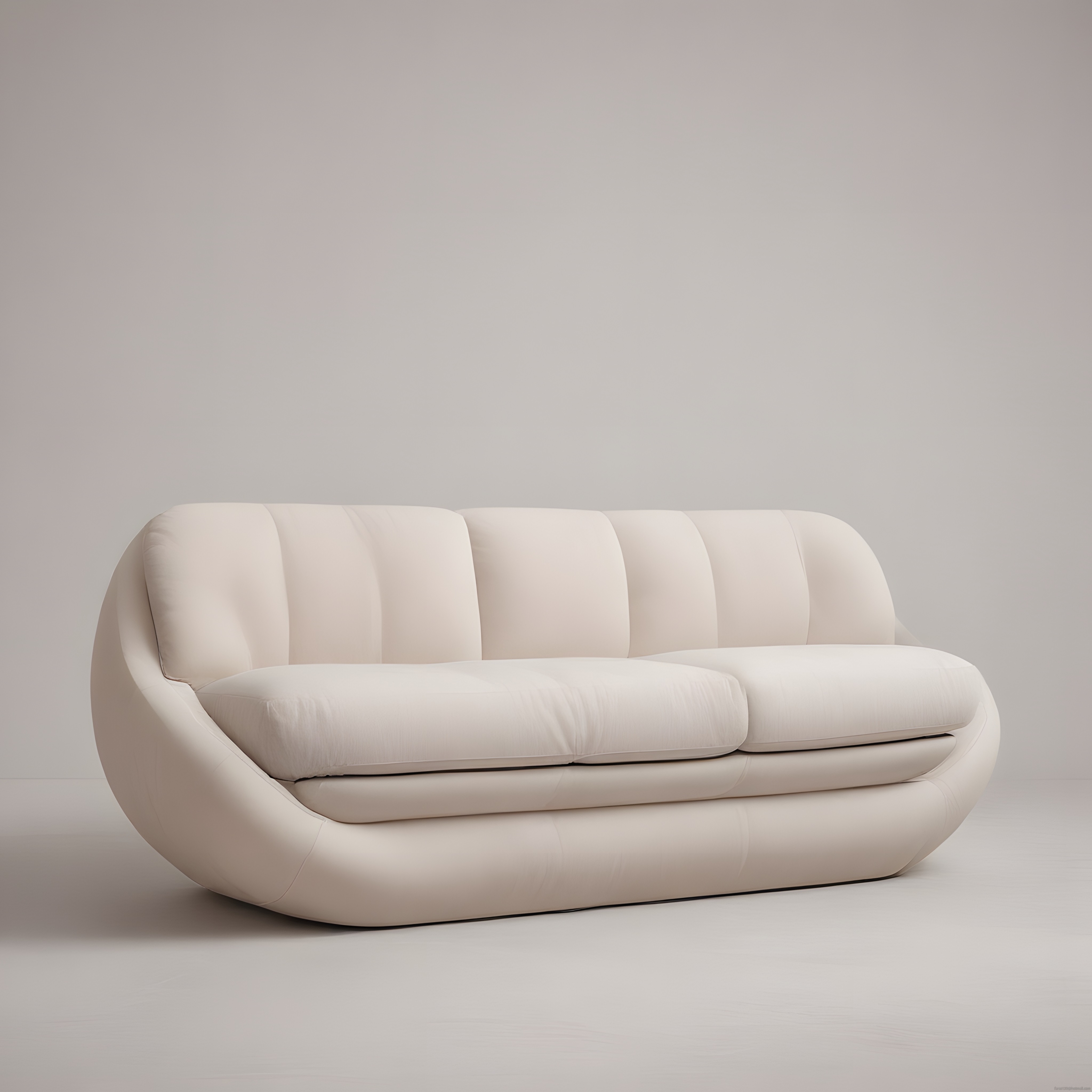 Modern ve Minimalist Krem Rengi Yuvarlak Kanepe Tasarımı ile Şık Yaşam Alanları